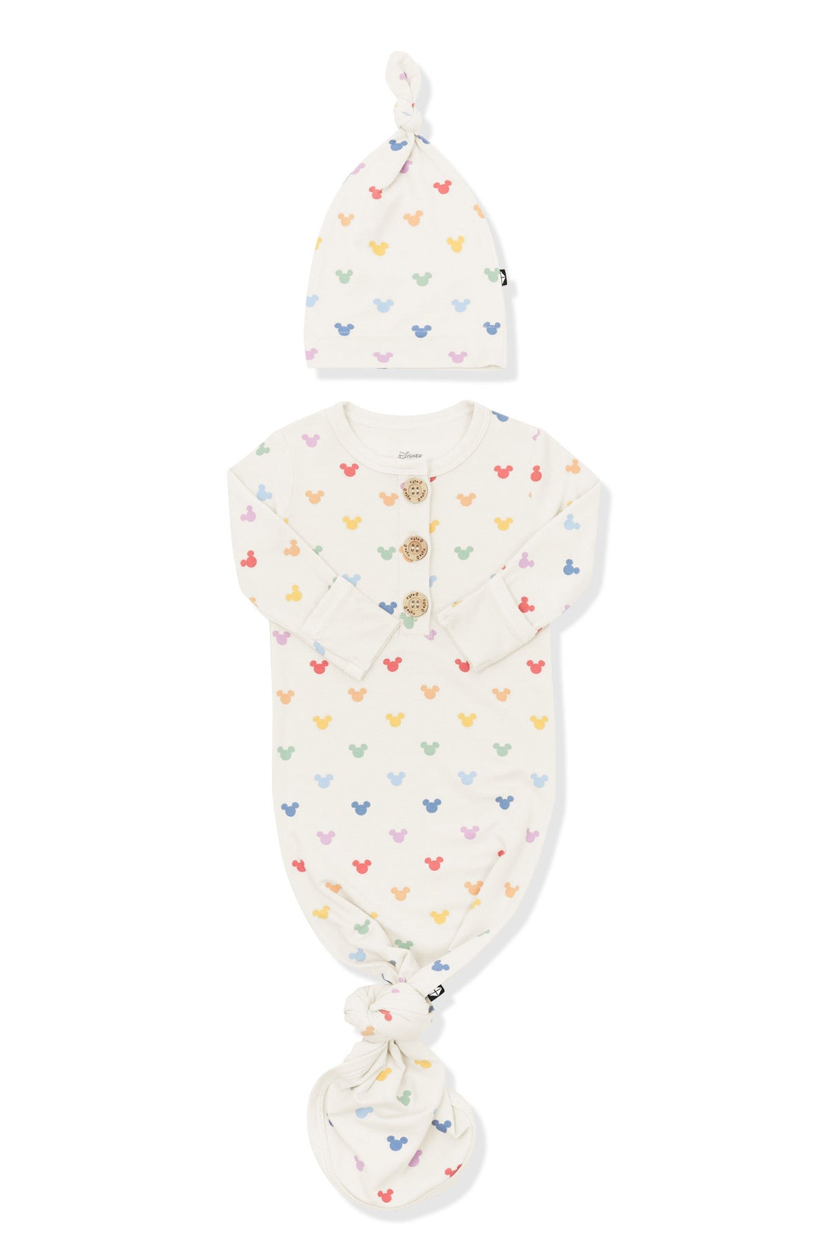 Knotted Day Gown with Hat Set in Pastel Mickey Mouse