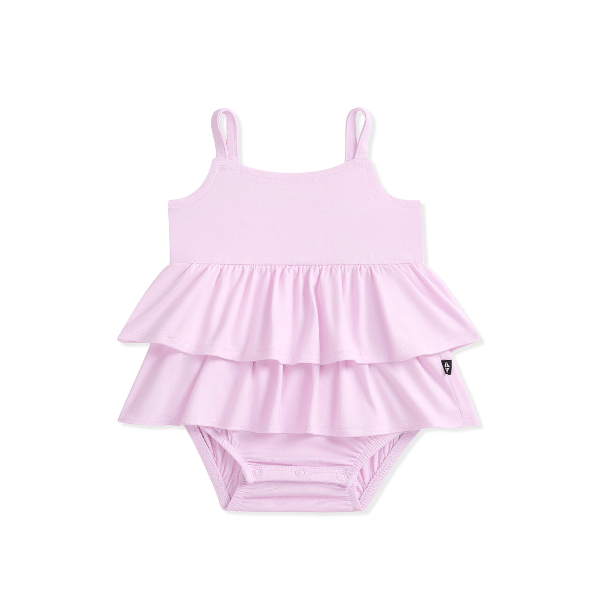 Spaghetti Strap Ruffle Romper in Thistle