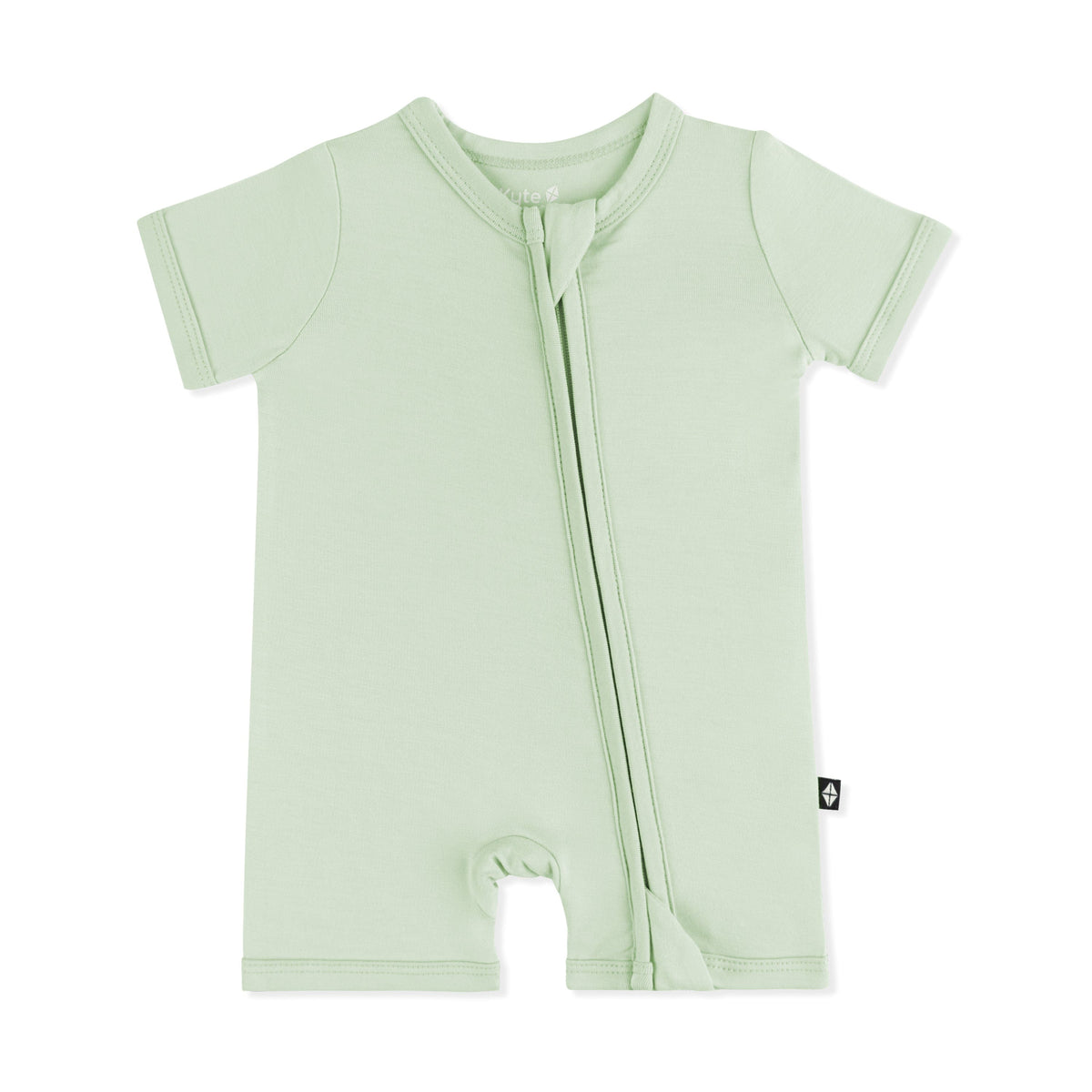 Zipper Shortall Romper in Basil