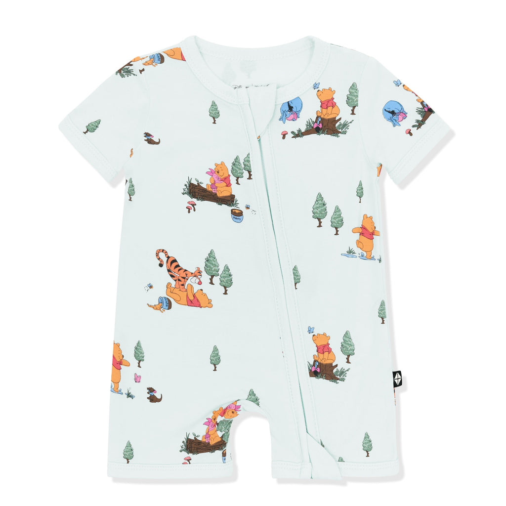 Zipper Shortall Romper in Winnie the Pooh Hundred Acre Wood