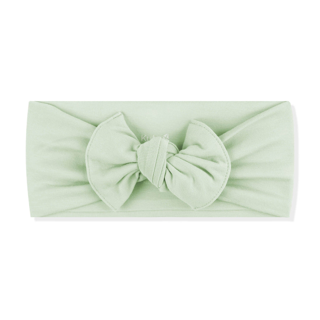 Knotted Bow Headband in Basil