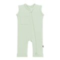 Zippered Sleeveless Romper in Basil