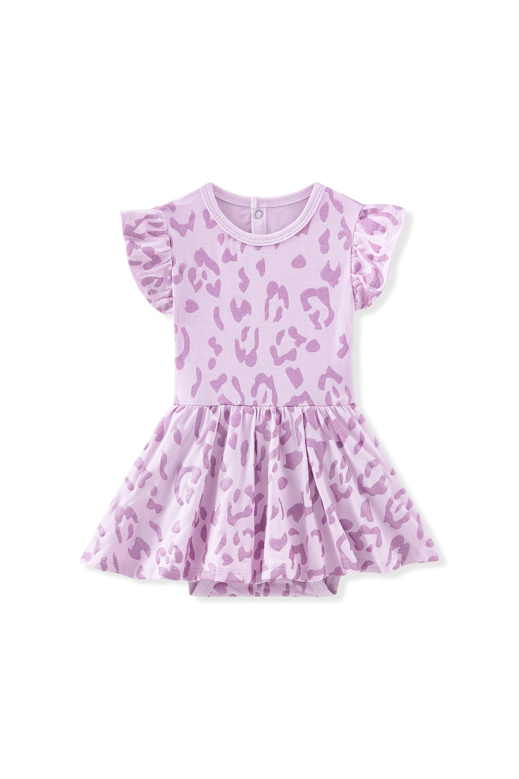 Twirl Bodysuit Dress in Thistle Leopard