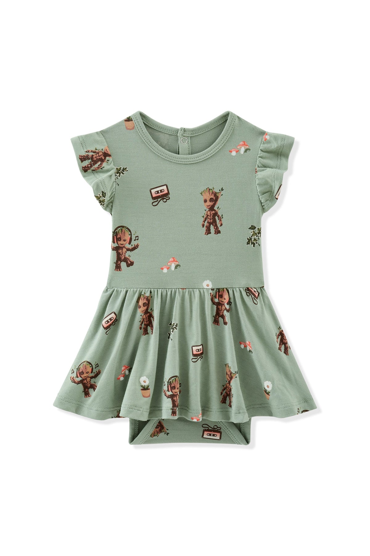 Twirl Bodysuit Dress in Groot