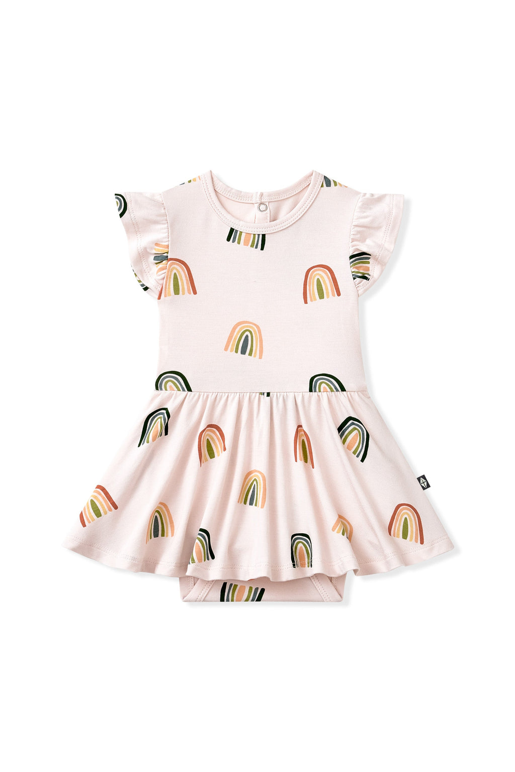 Twirl Bodysuit Dress in Retro Rainbow