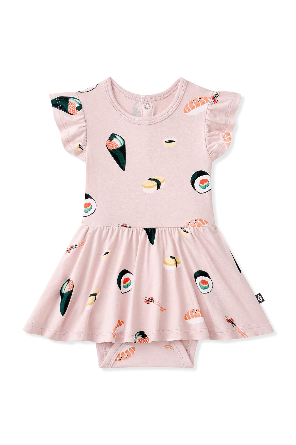 Twirl Bodysuit Dress in Blush Sushi