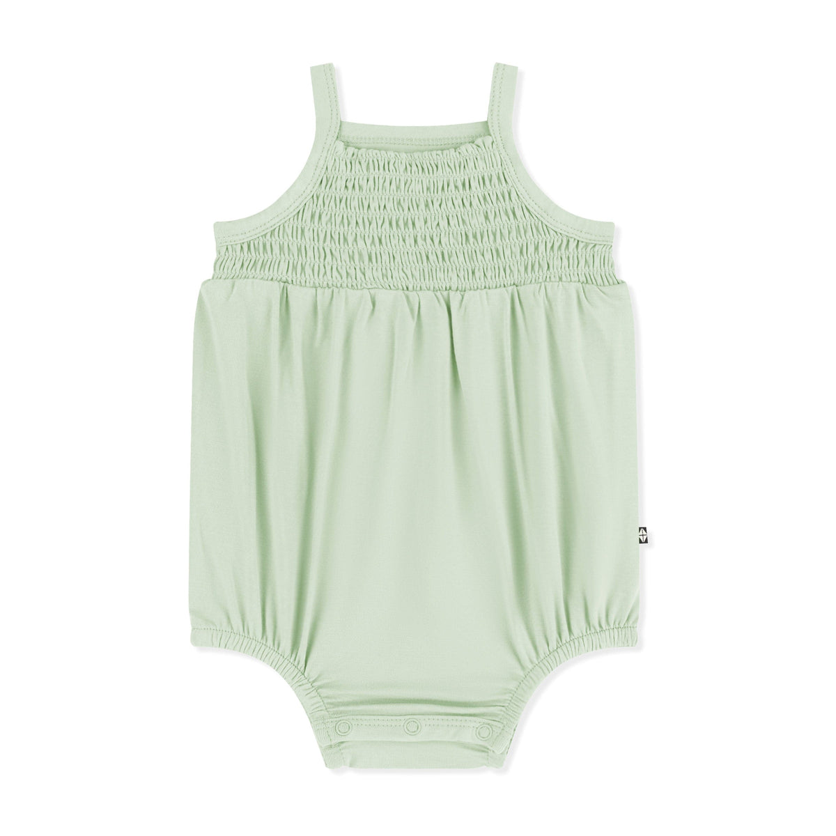 Smocked Bubble Romper in Basil