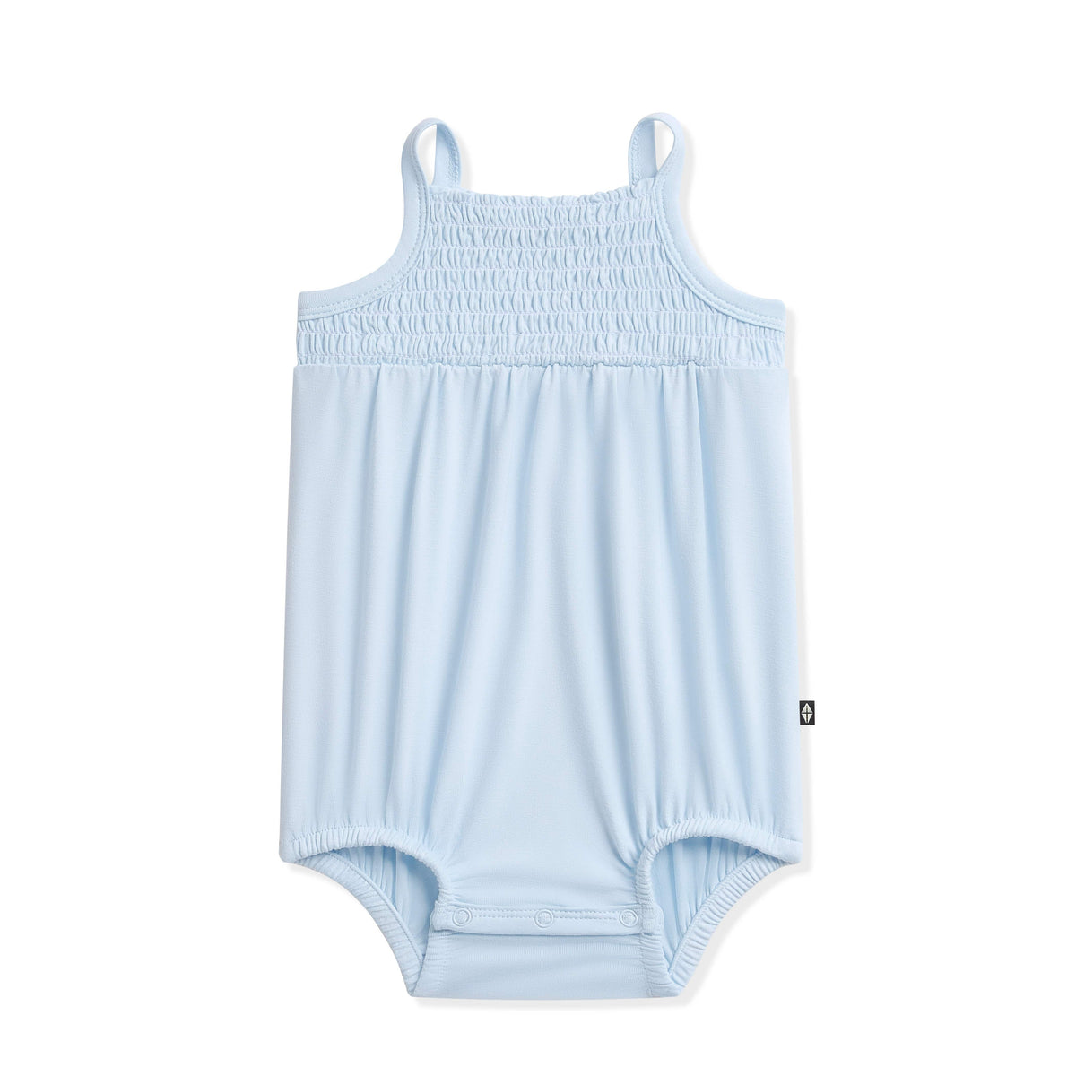 Smocked Bubble Romper in Breeze