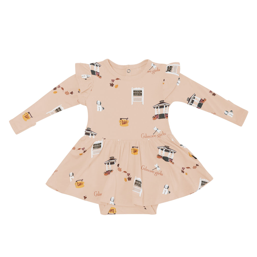 Long Sleeve Twirl Bodysuit Dress in Gilmore Girls