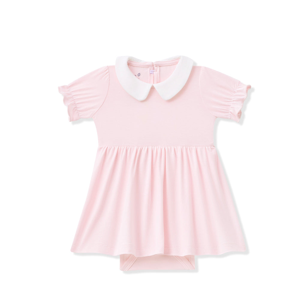 Peter Pan Collar Bodysuit Dress in Sakura