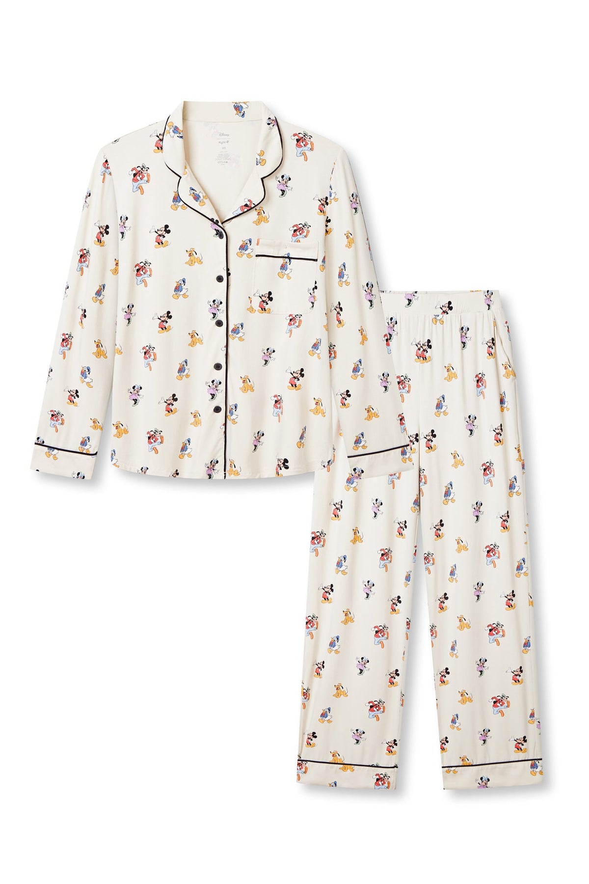 Long-Sleeved Women's Pajama Set in Mickey Mouse & Friends