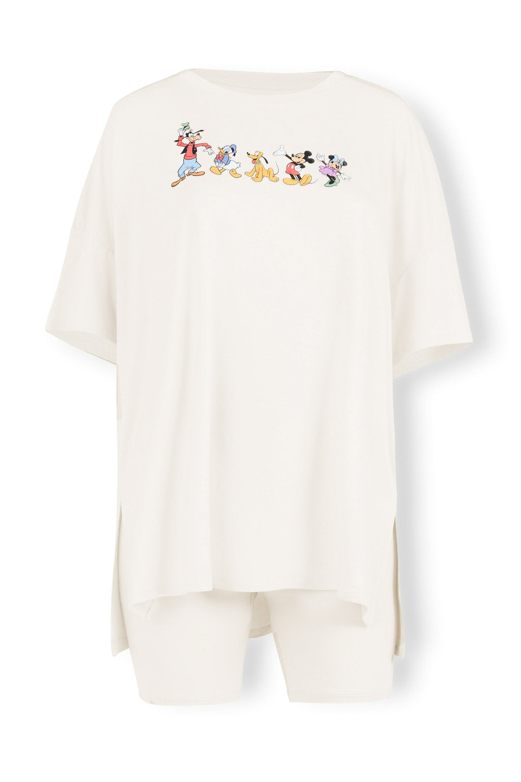Women’s Biker Short Set in Mickey and Friends on Ecru