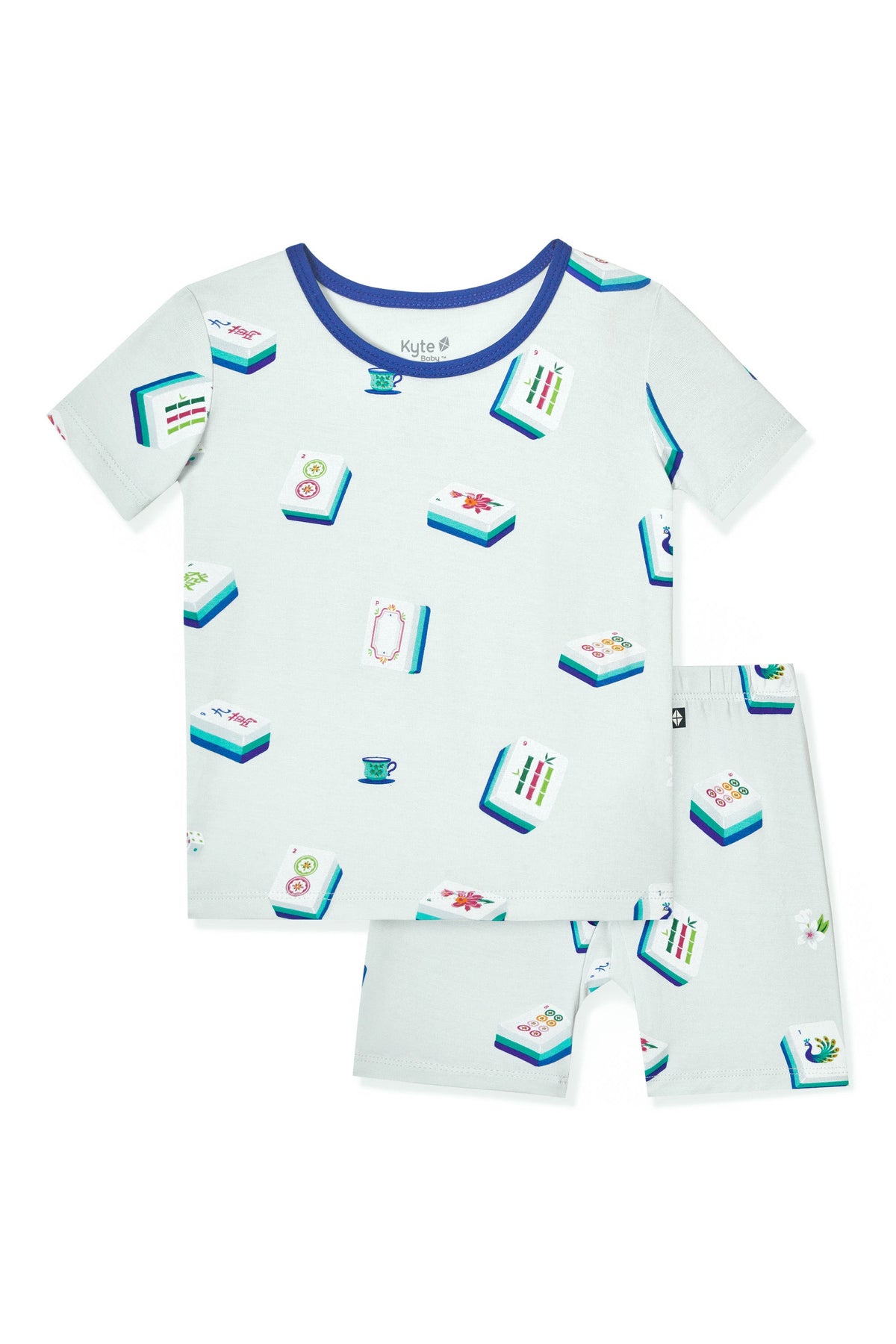 Short Sleeve Pajamas in Dew Mahjong