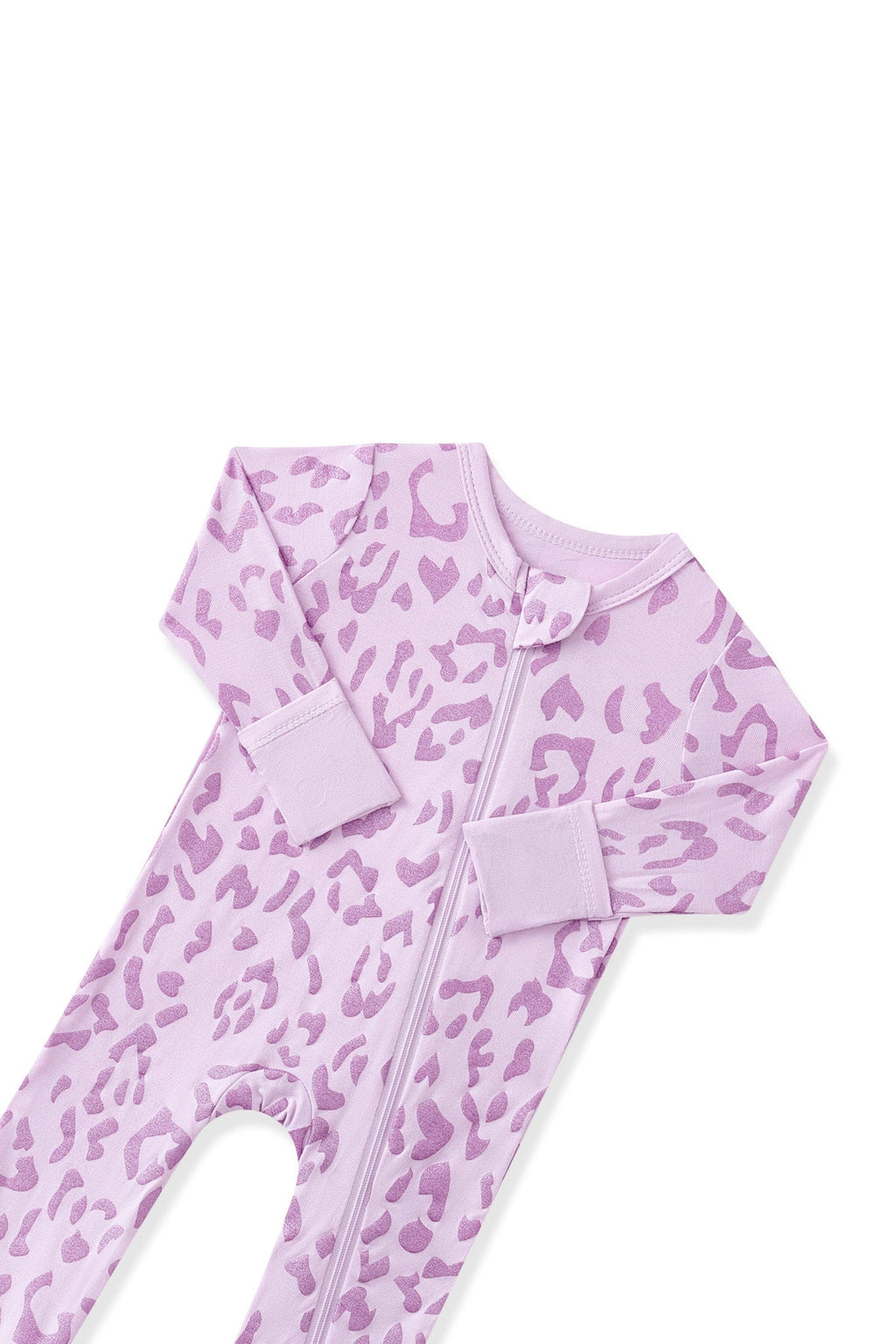 Zippered Romper in Thistle Leopard