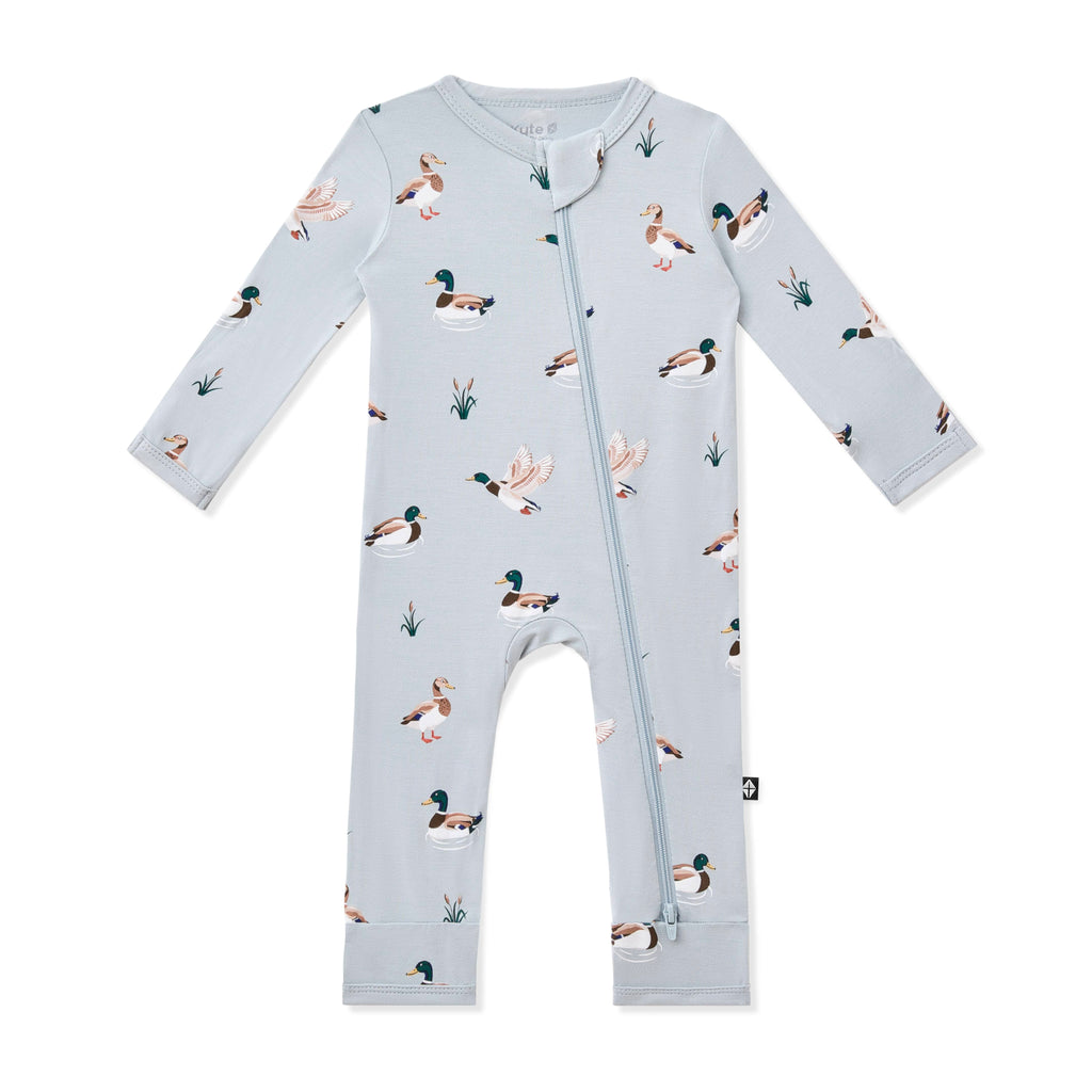 Zippered Romper in Mallard Duck
