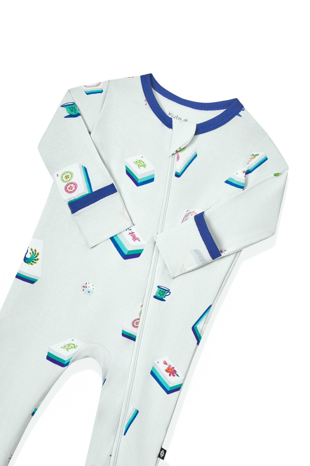 Zippered Romper in Dew Mahjong