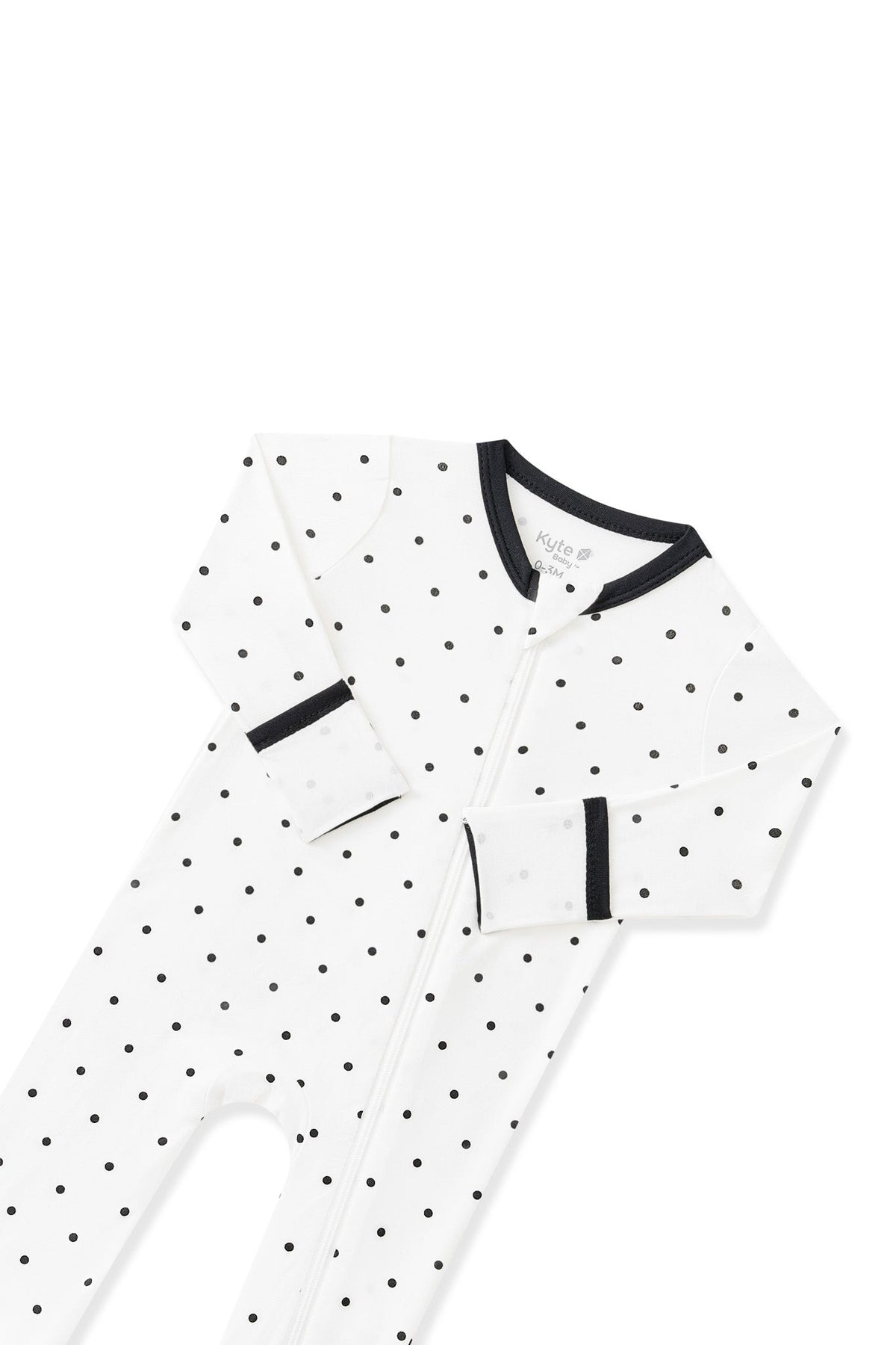 Zippered Romper in Midnight Polka Dot