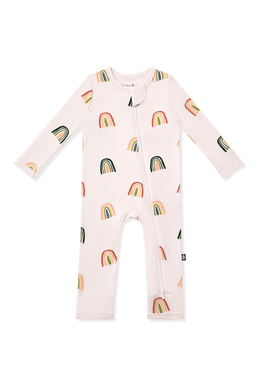 Zippered Romper in Retro Rainbow