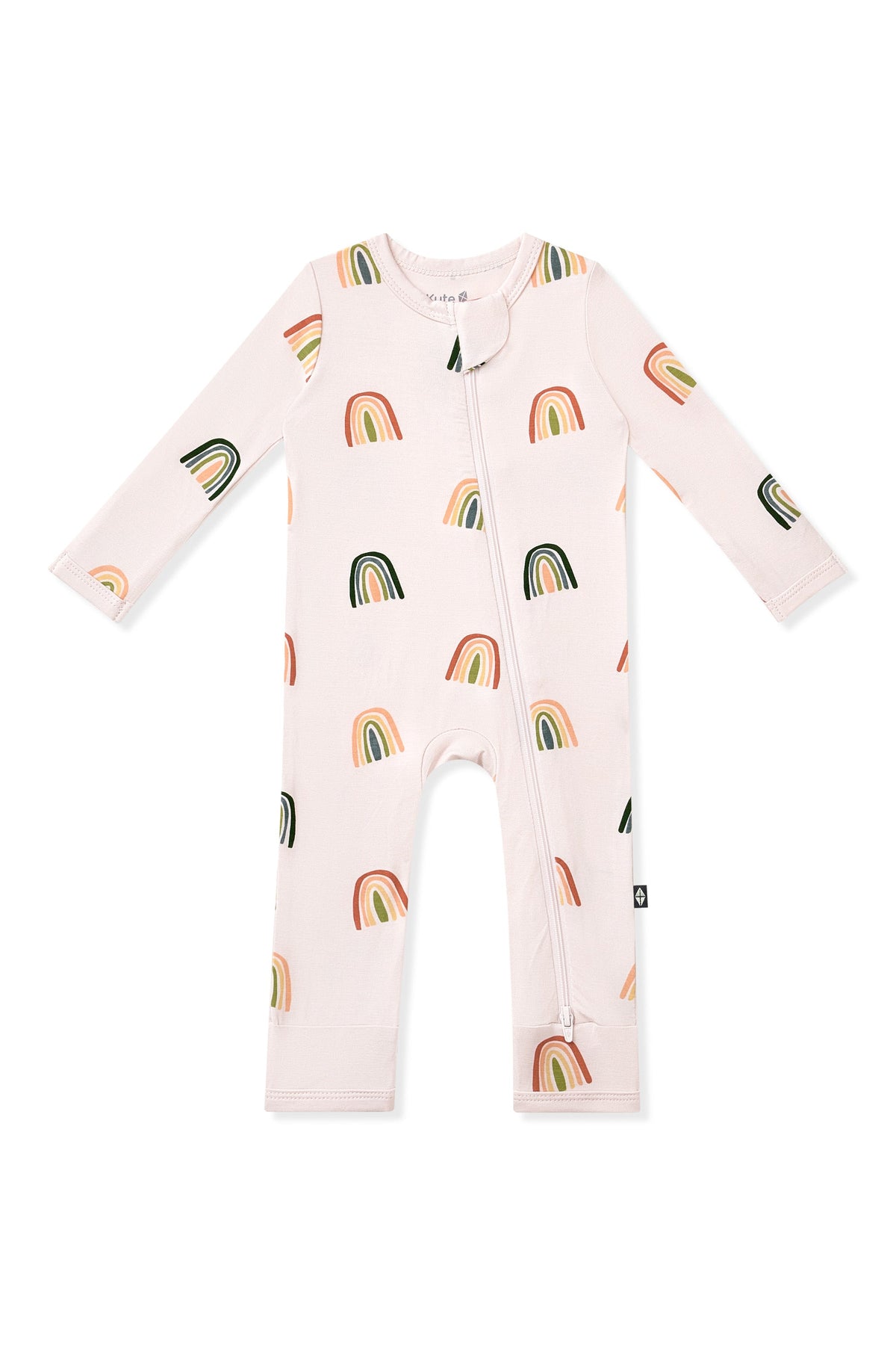 Zippered Romper in Retro Rainbow