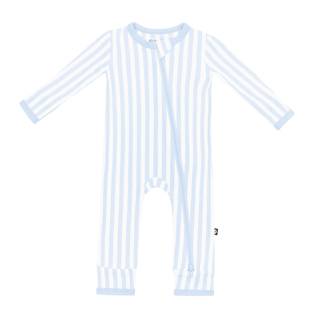 Zippered Romper in Small Mist Stripe