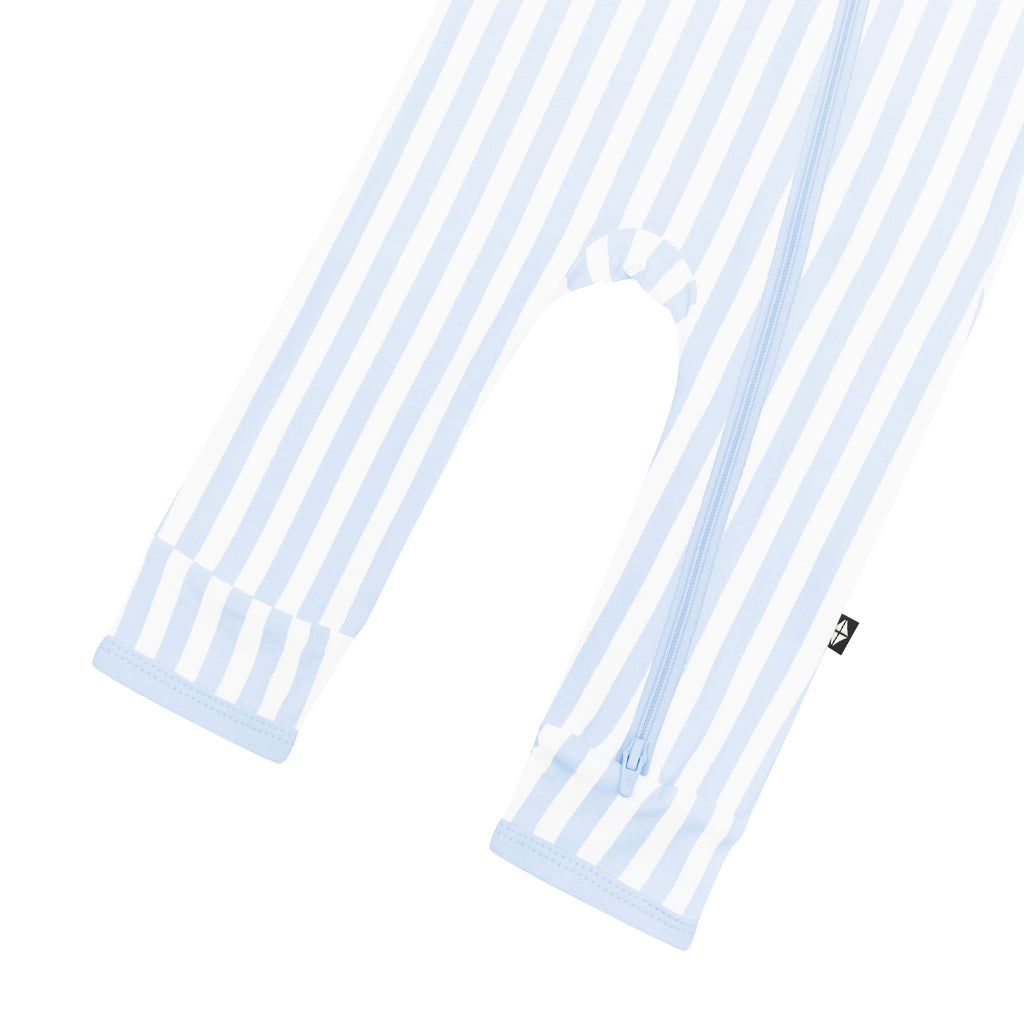 Zippered Romper in Small Mist Stripe