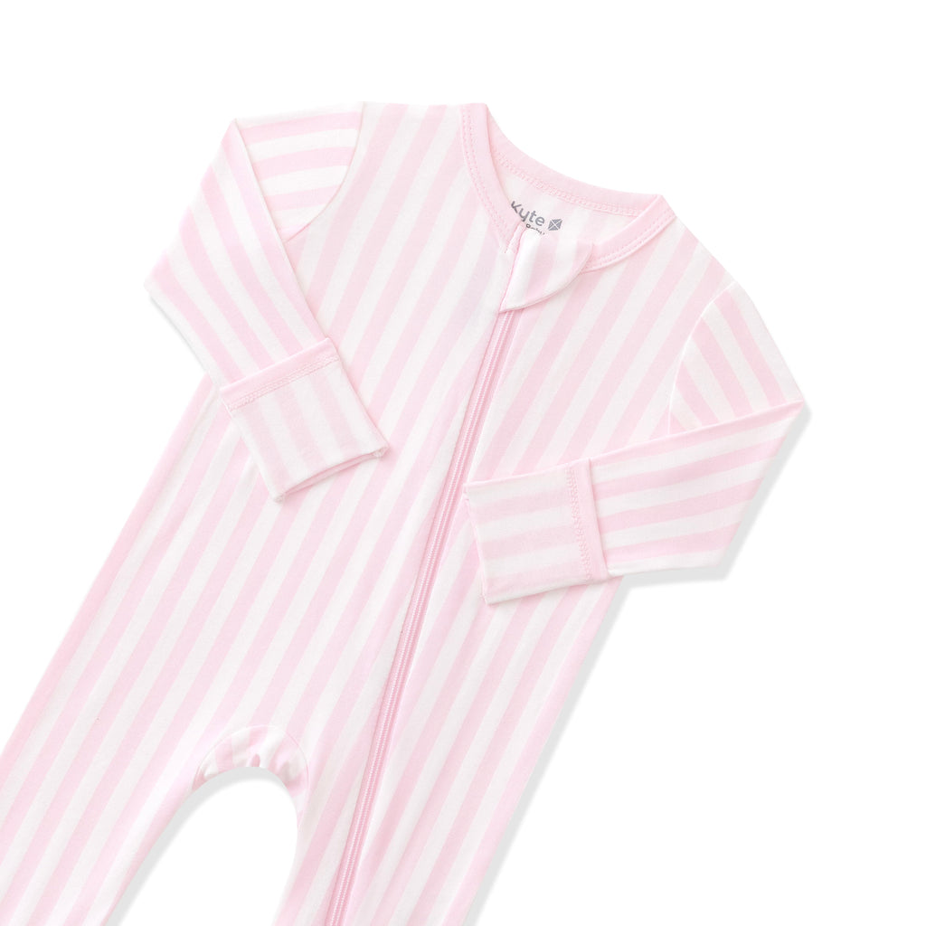 Zippered Romper in Small Sakura Stripe