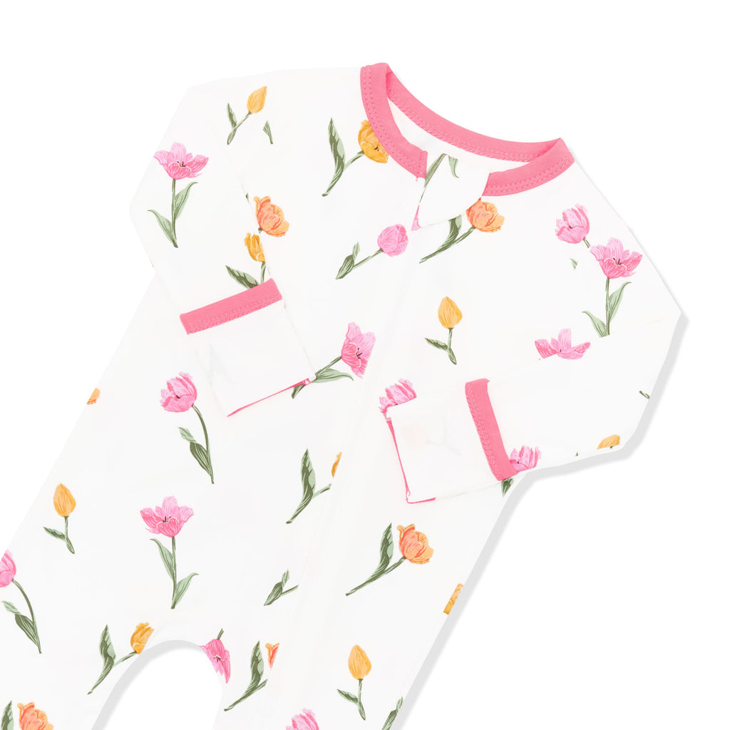 Zippered Romper in Tulip