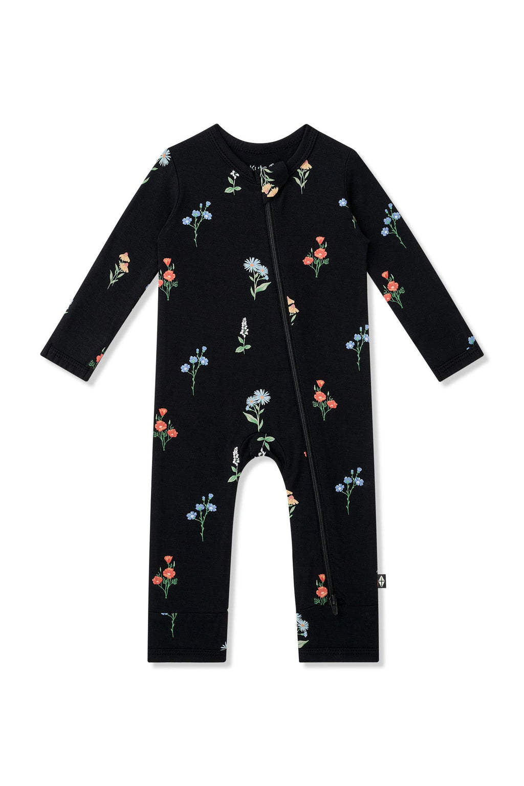 Zippered Romper in Midnight Wildflower