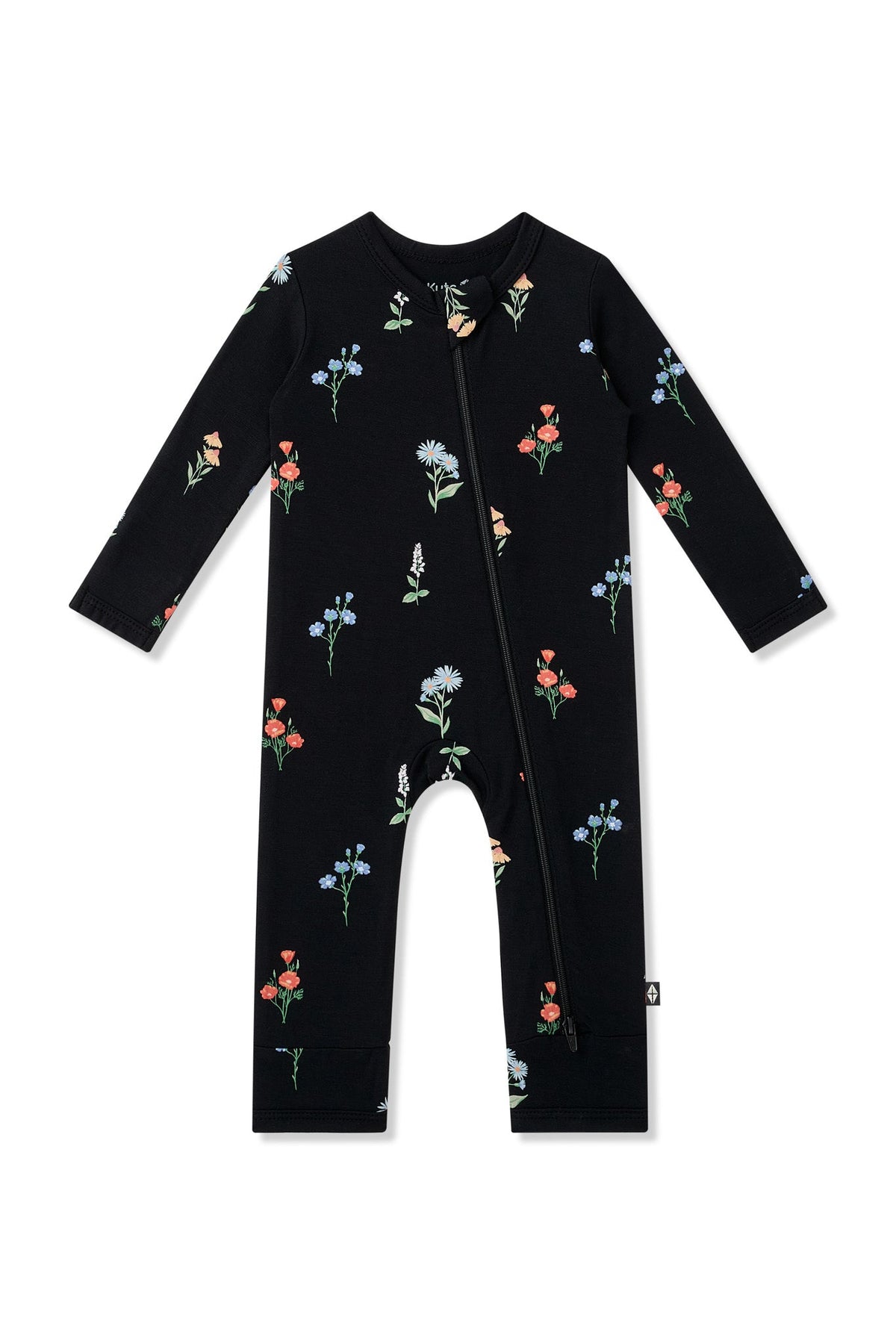Zippered Romper in Midnight Wildflower