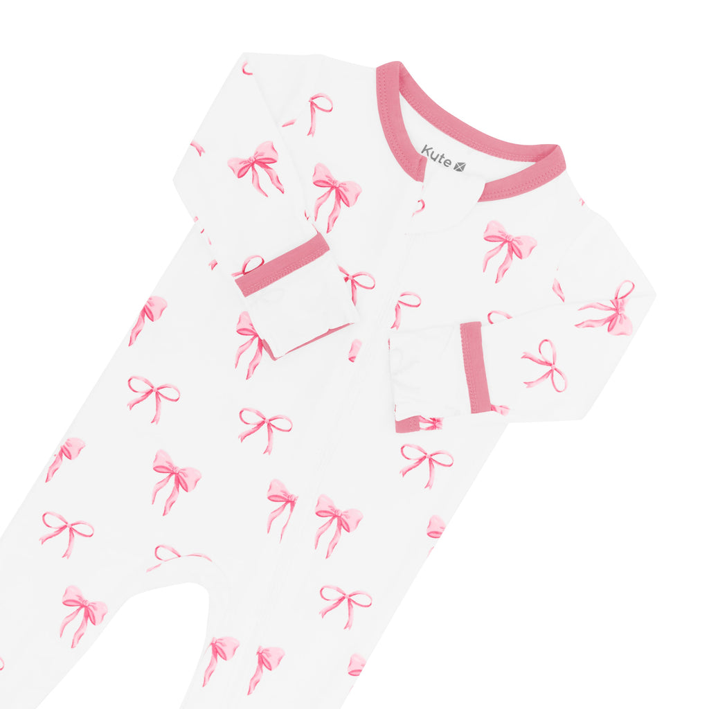 Zippered Footie in Bow