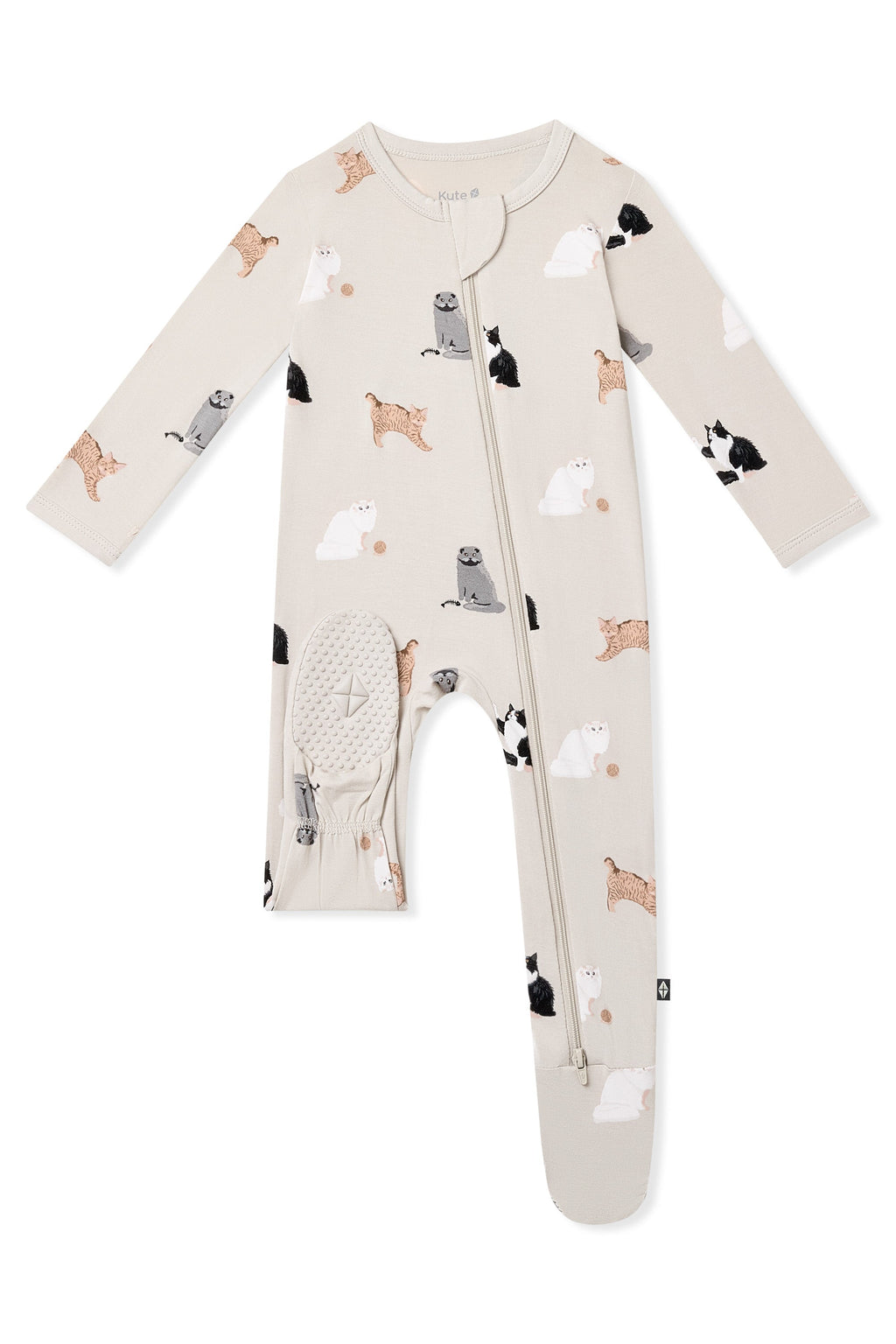 Zippered Footie in Fluffy Cat