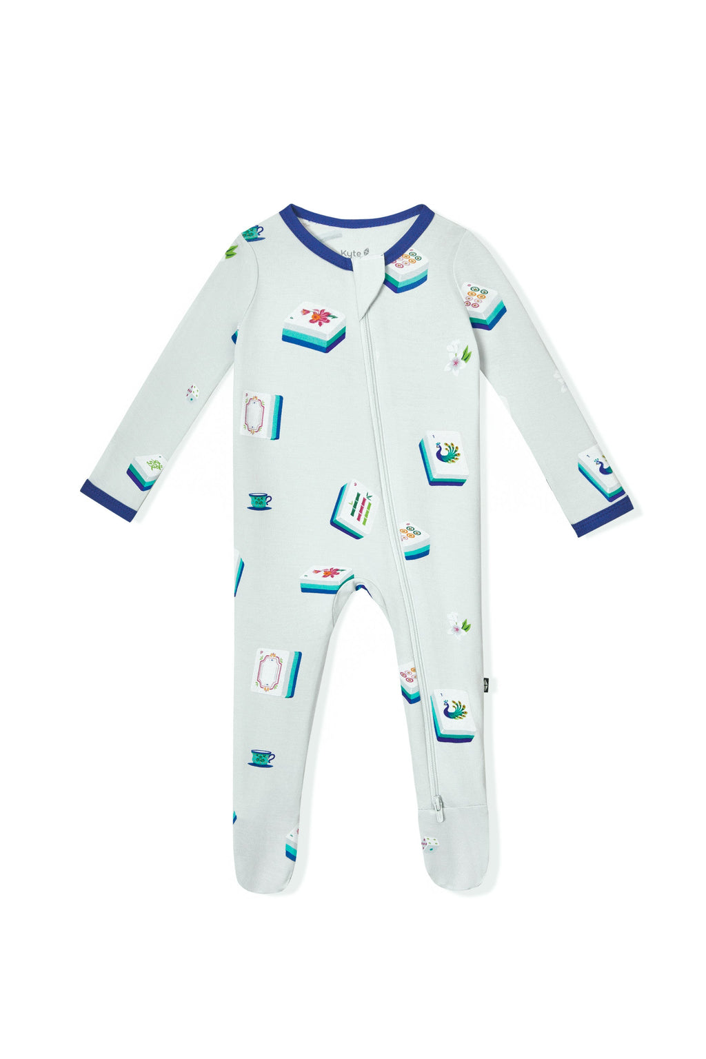Zippered Footie in Dew Mahjong