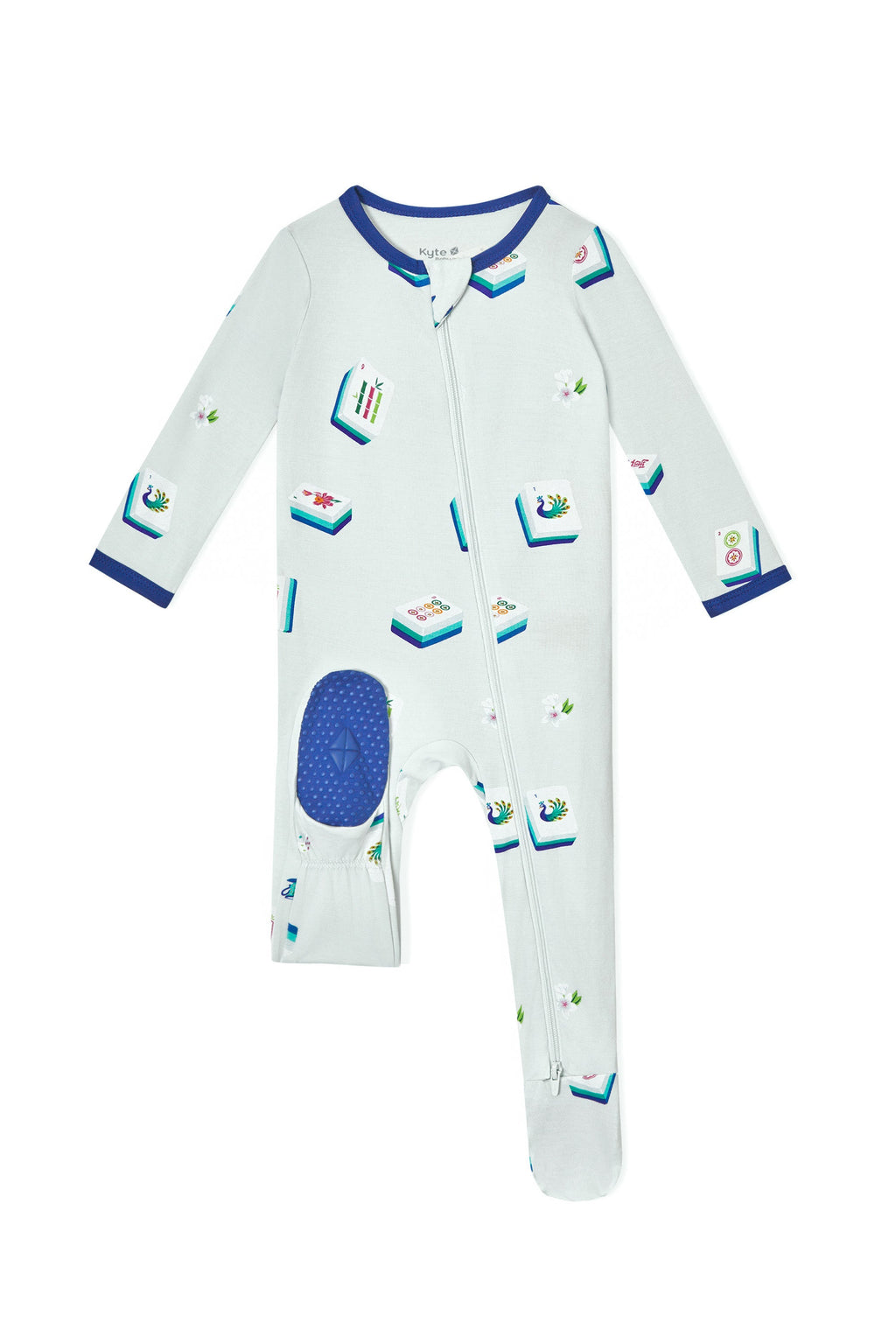 Zippered Footie in Dew Mahjong