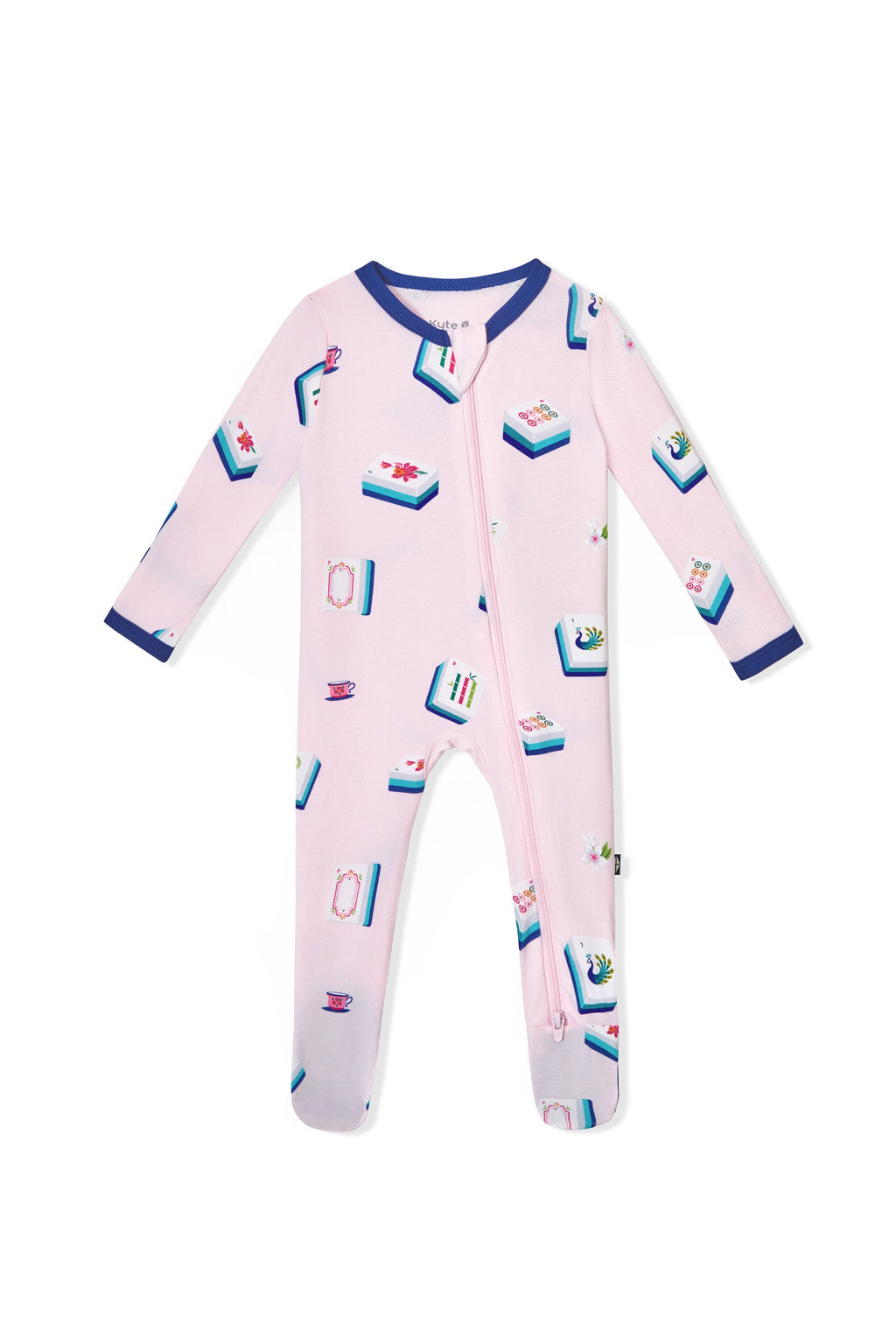 Zippered Footie in Sakura Mahjong