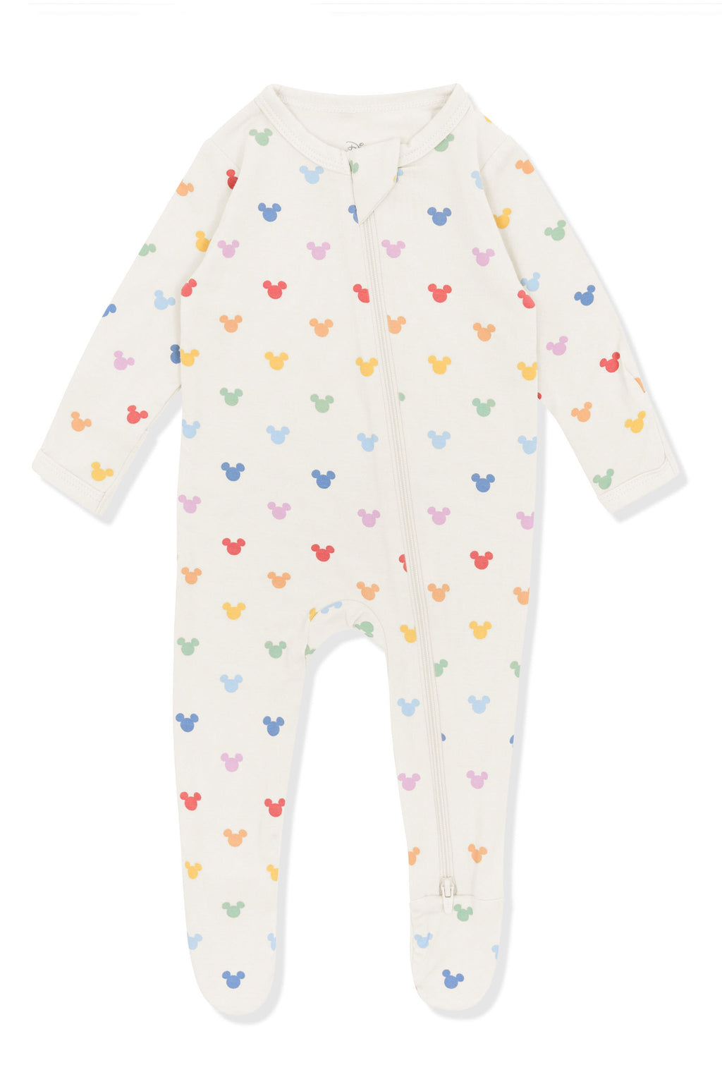 Zippered Footie in Pastel Mickey Mouse