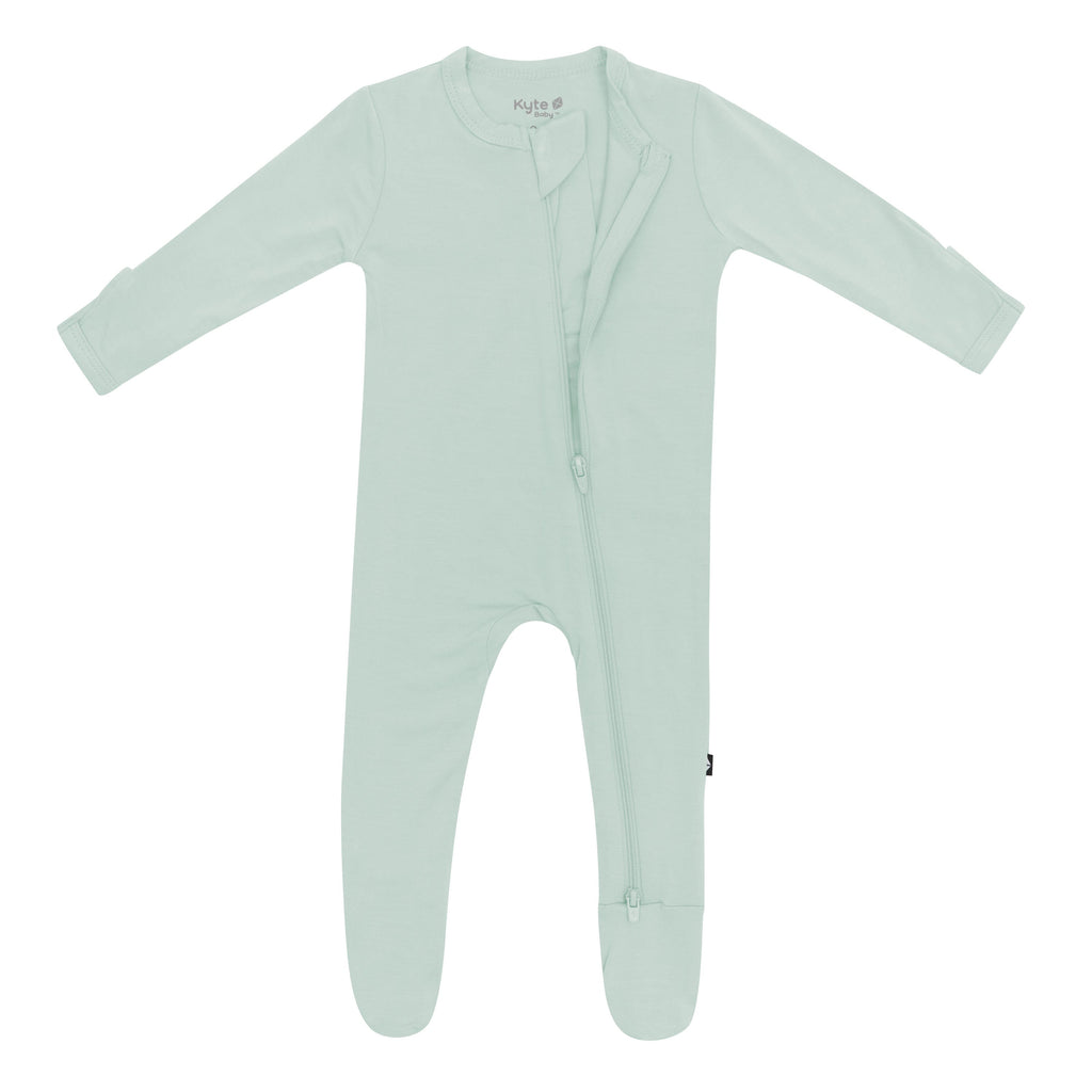 Zippered Footie in Sage