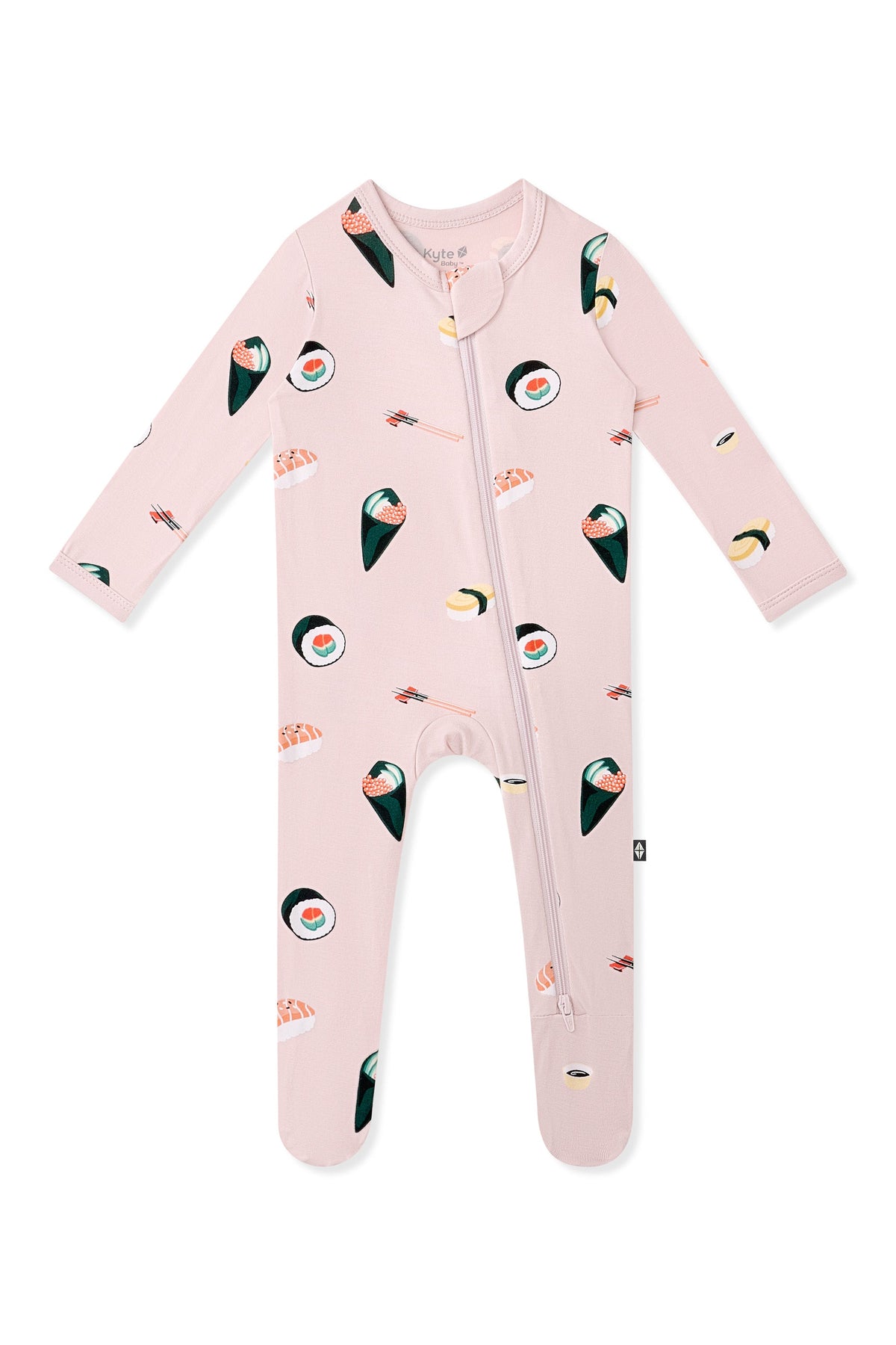 Zippered Footie in Blush Sushi