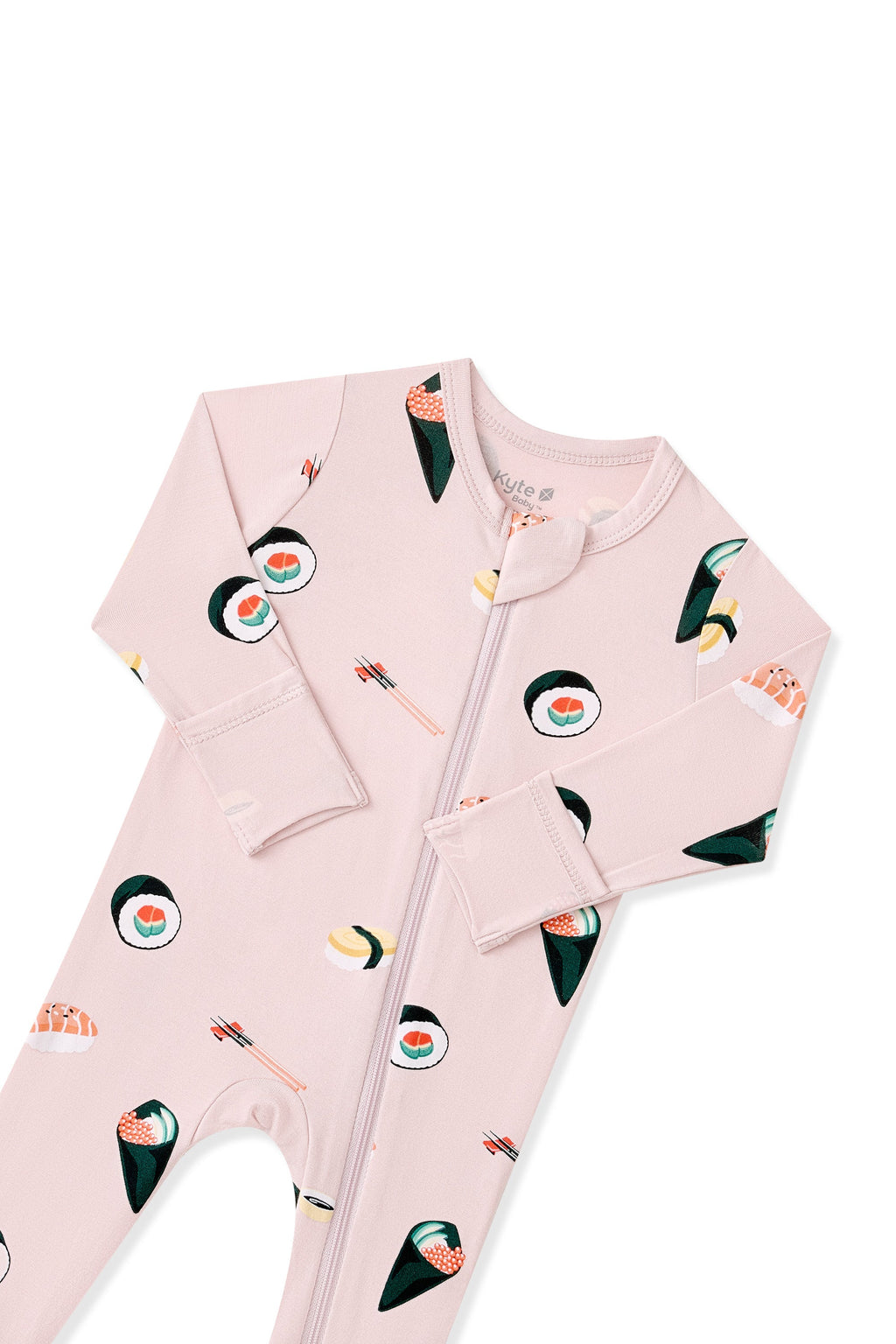 Zippered Footie in Blush Sushi