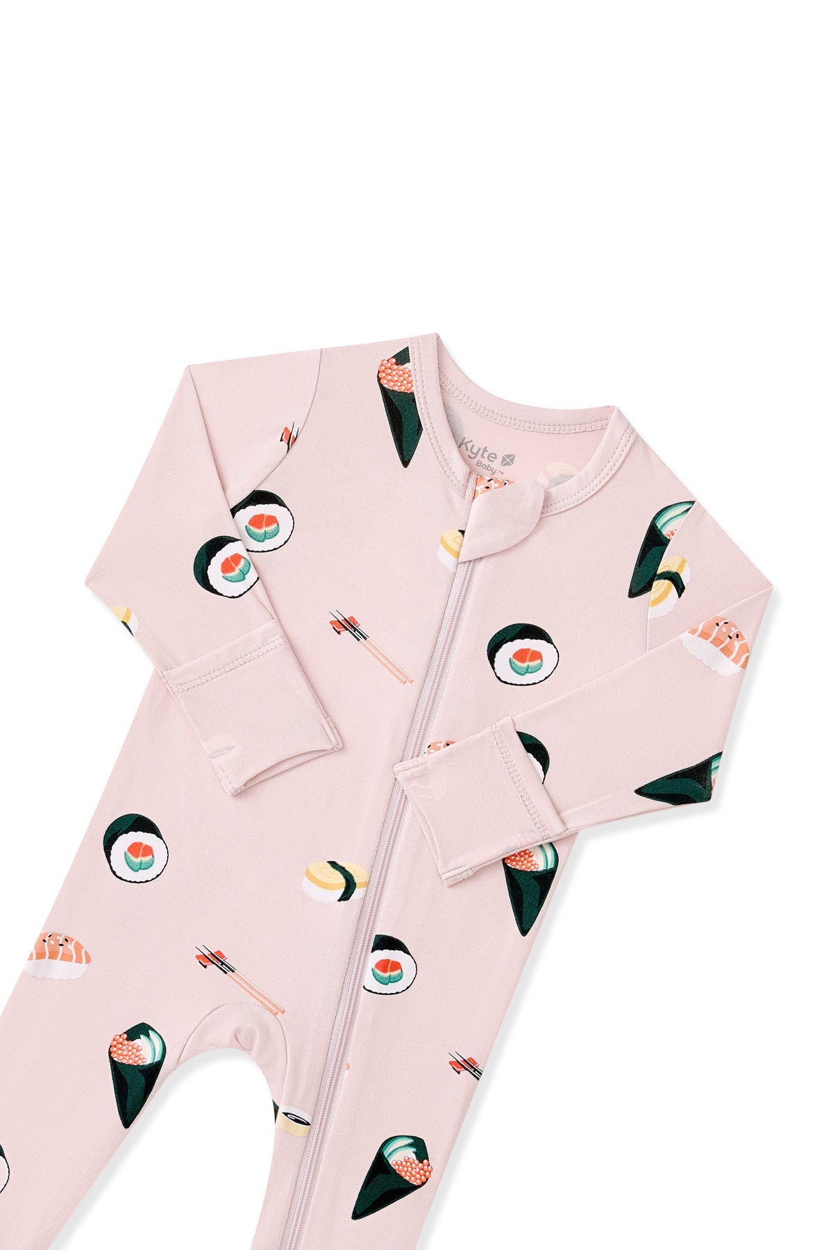 Zippered Footie in Blush Sushi