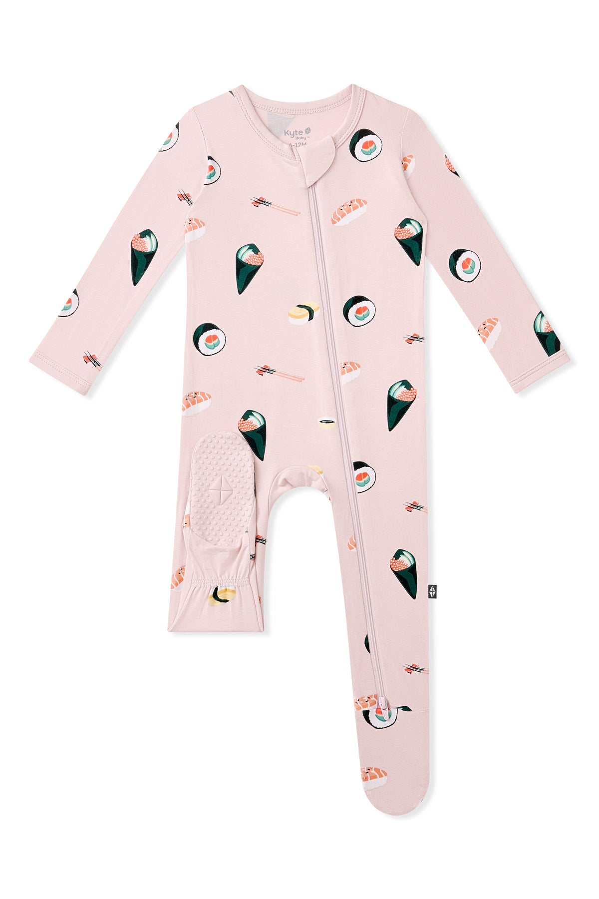 Zippered Footie in Blush Sushi