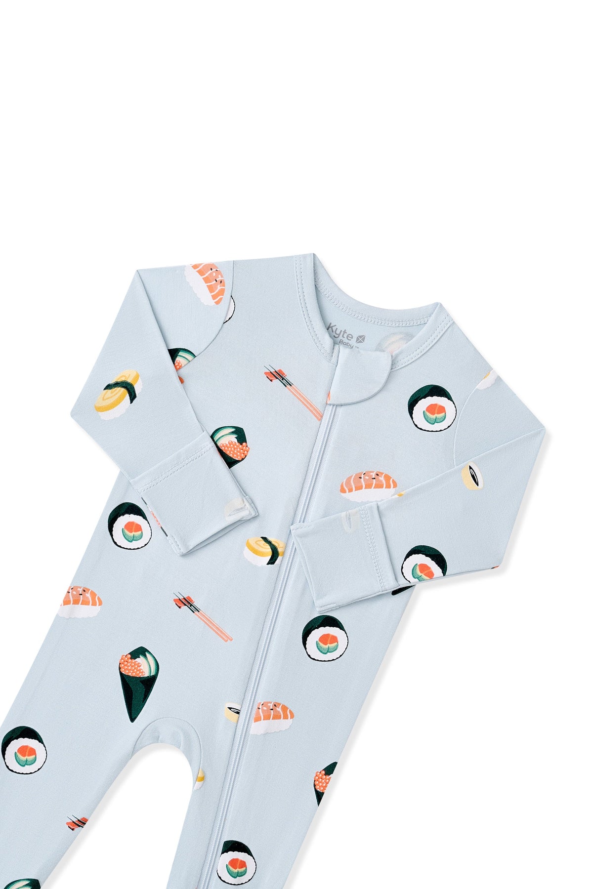Zippered Footie in Ice Sushi