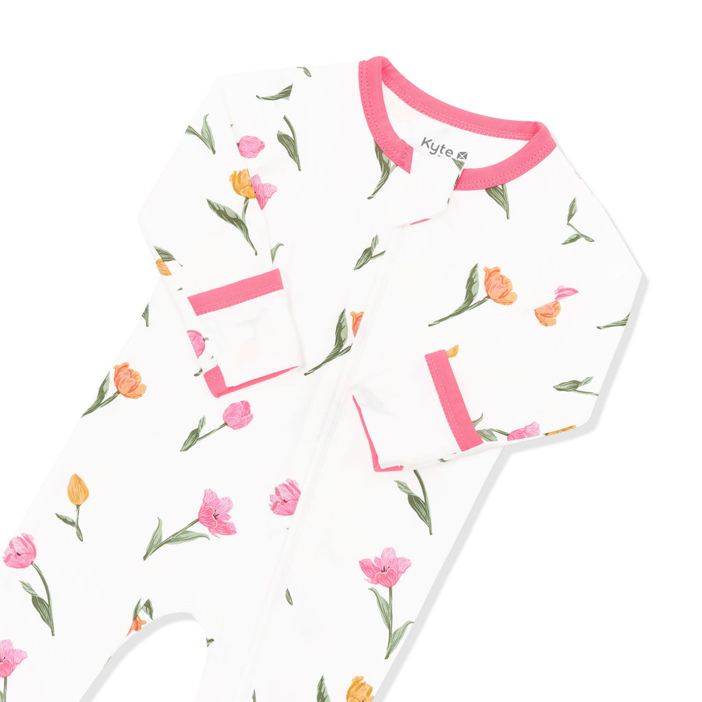 Zippered Footie in Tulip