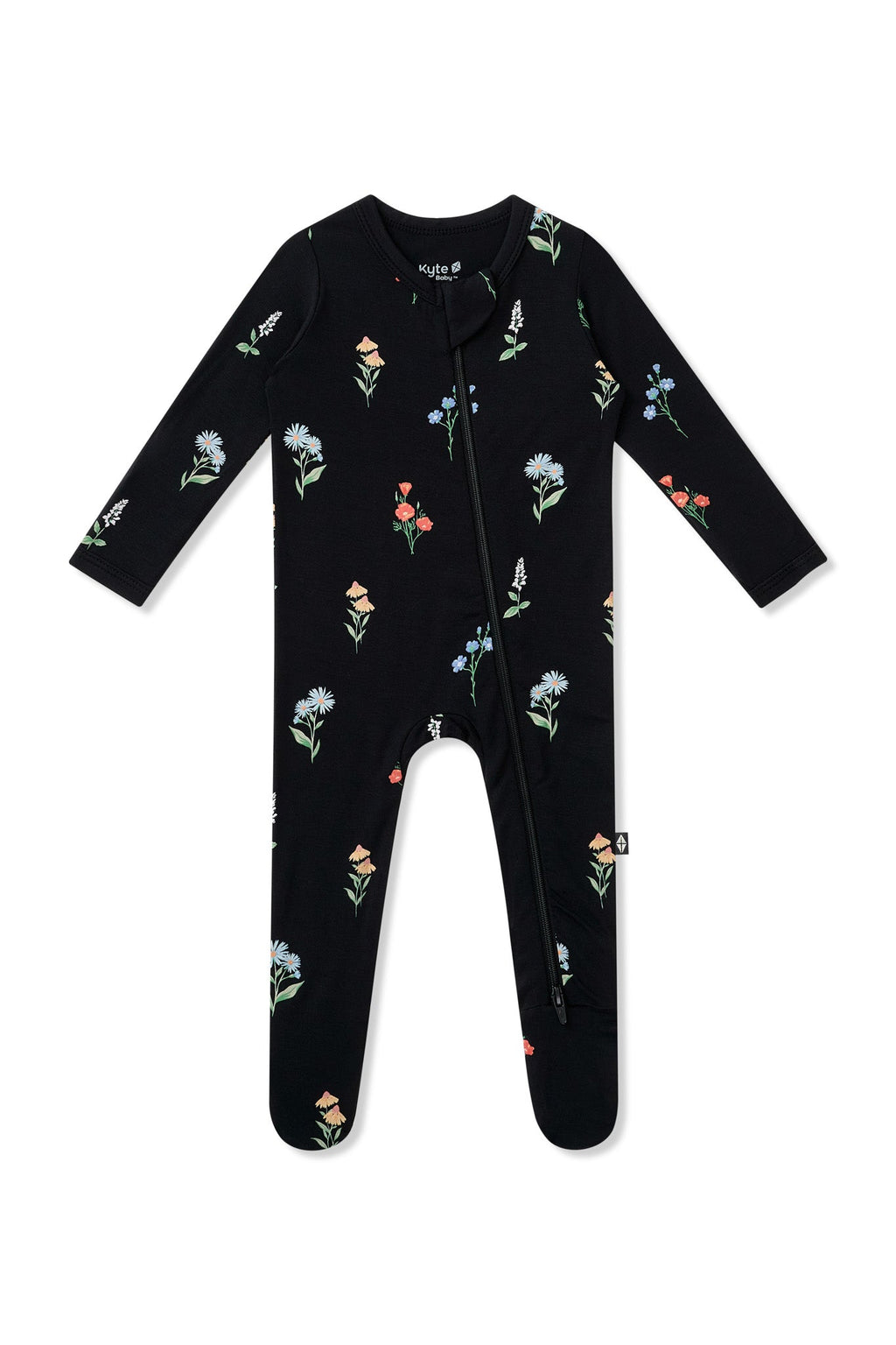Zippered Footie in Midnight Wildflower