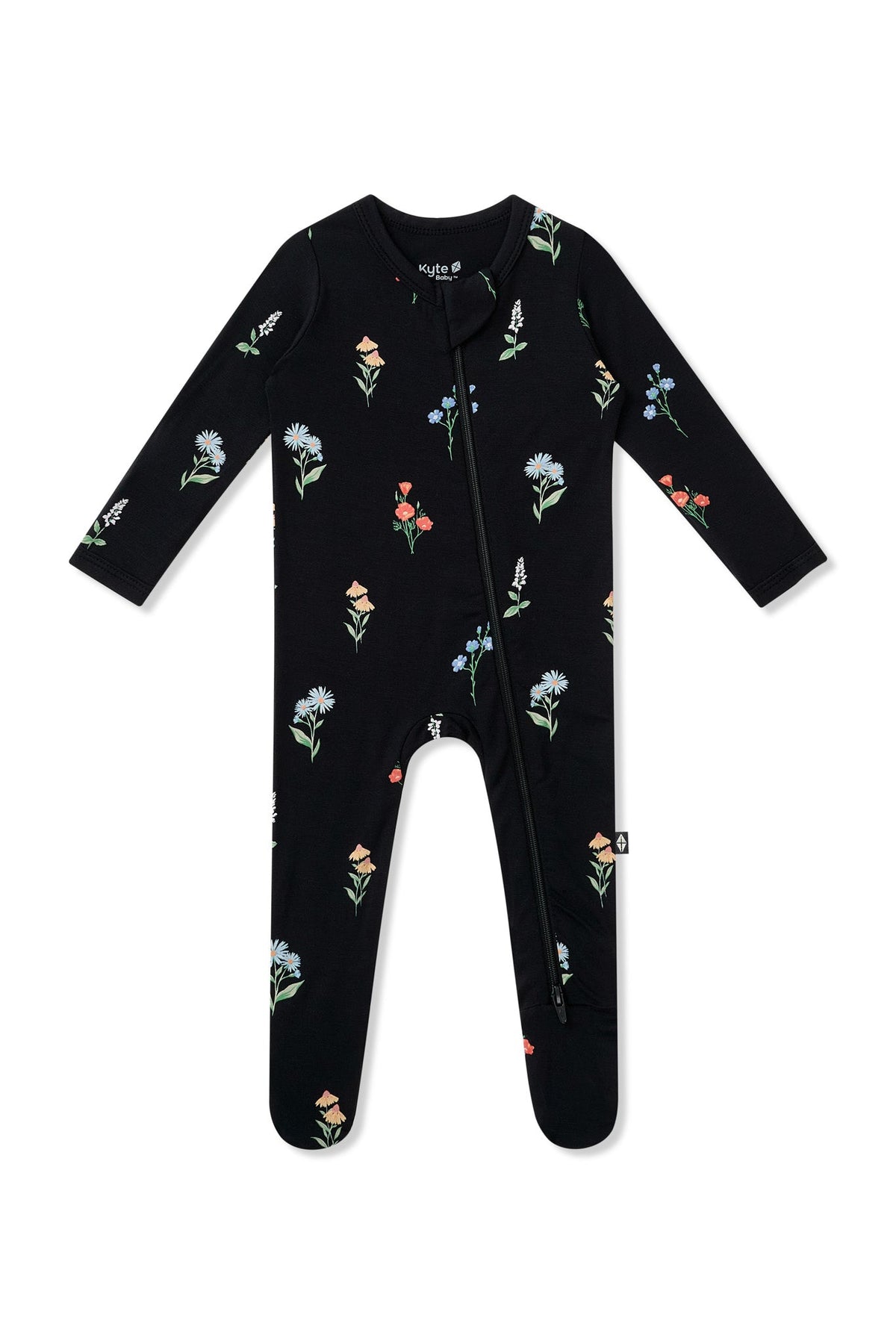 Zippered Footie in Midnight Wildflower