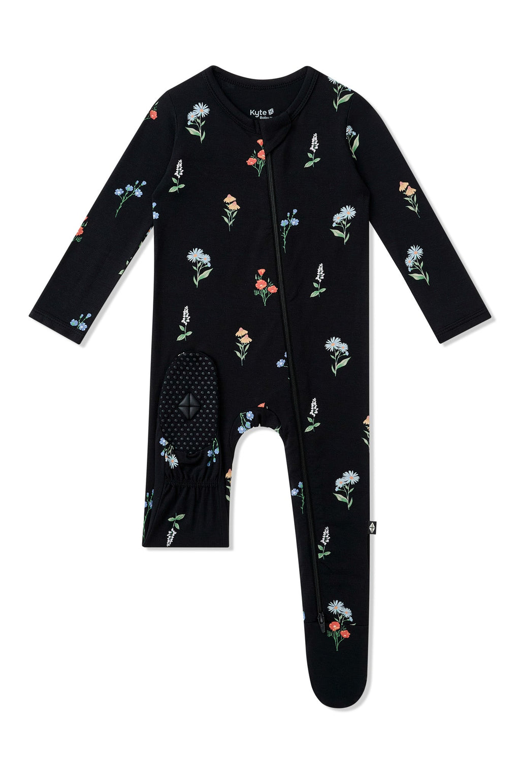 Zippered Footie in Midnight Wildflower