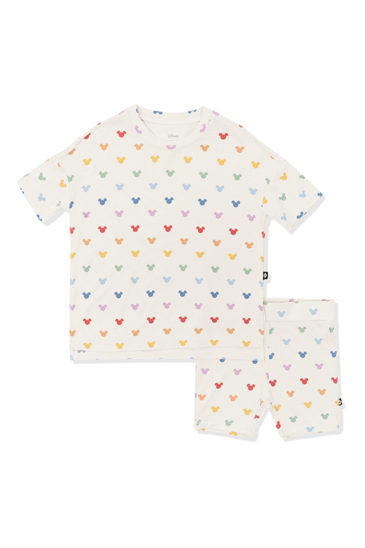 Toddler Biker Short Set in Pastel Mickey Mouse