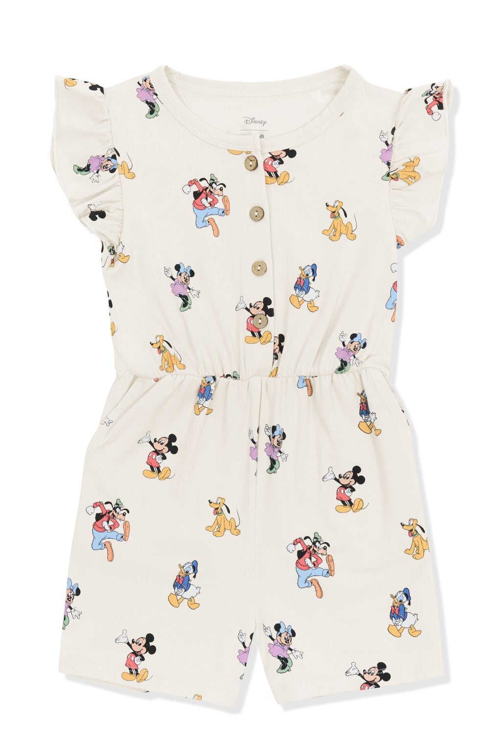 Flutter Sleeve Romper in Mickey Mouse and Friends