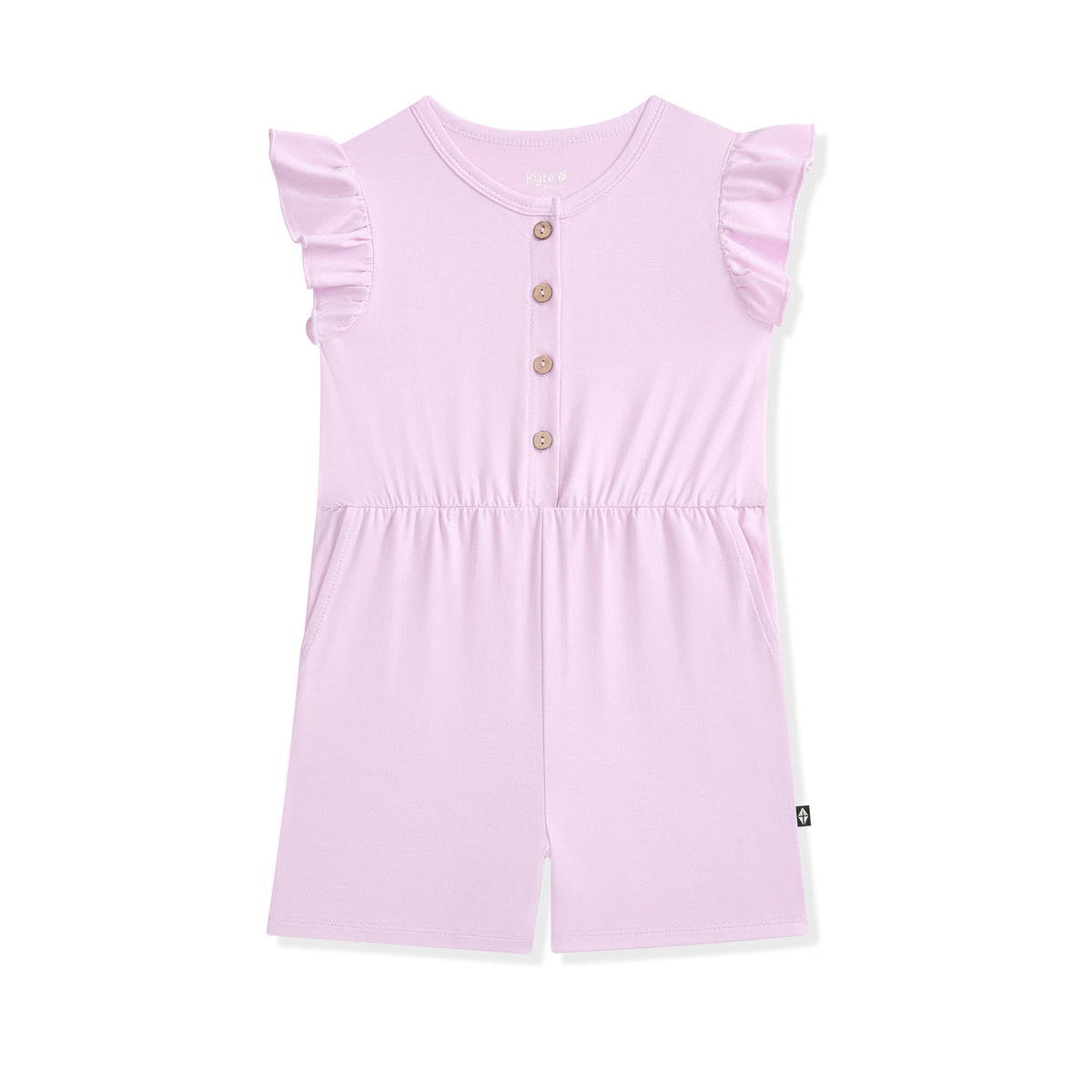 Flutter Sleeve Romper in Thistle