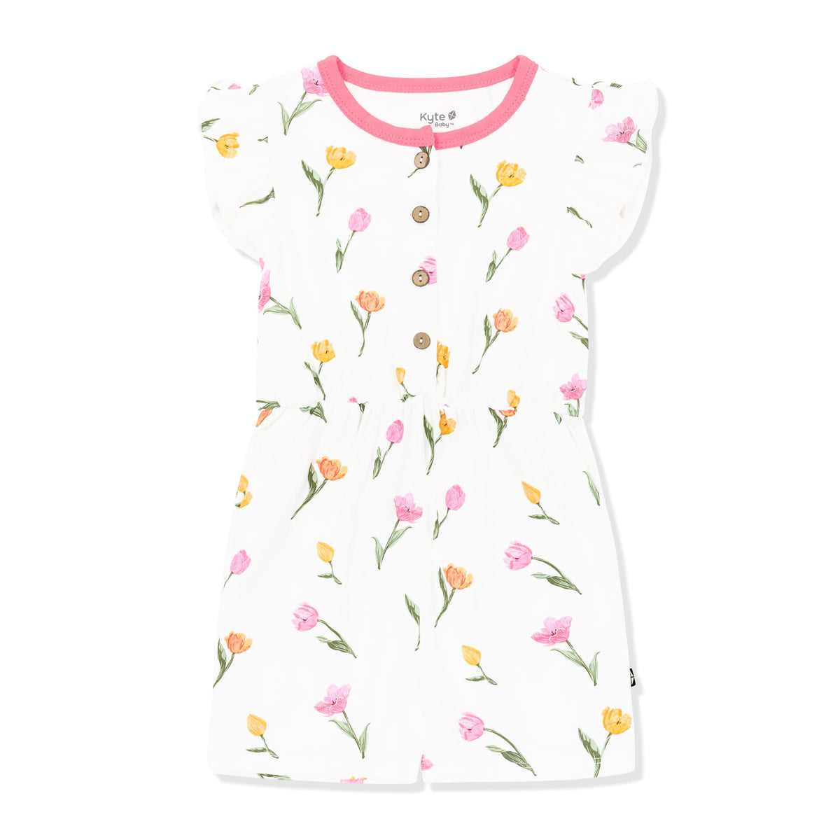 Flutter Sleeve Romper in Tulip