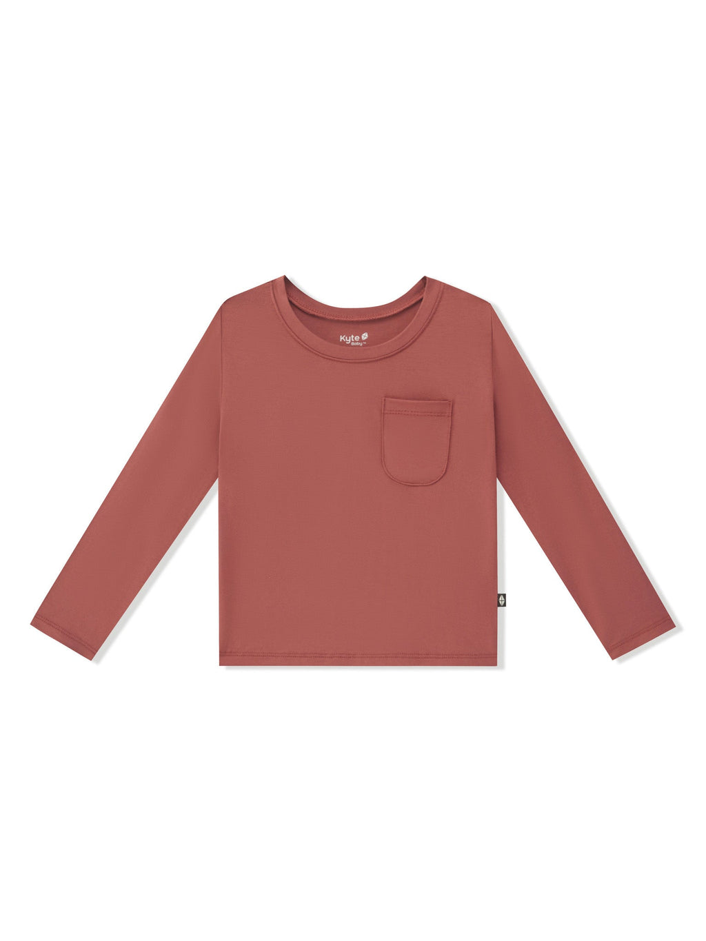 Long Sleeve Toddler Crew Neck Tee in Ember